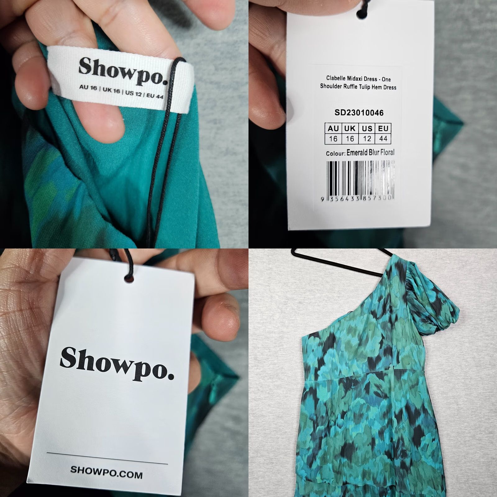 Vintage Showpo Women's One Shoulder Ruffle Tulip Hem Clabelle Midaxi Dress Size 12 NEW Size XL / US 12-14 / IT 48-50 - 8 Thumbnail