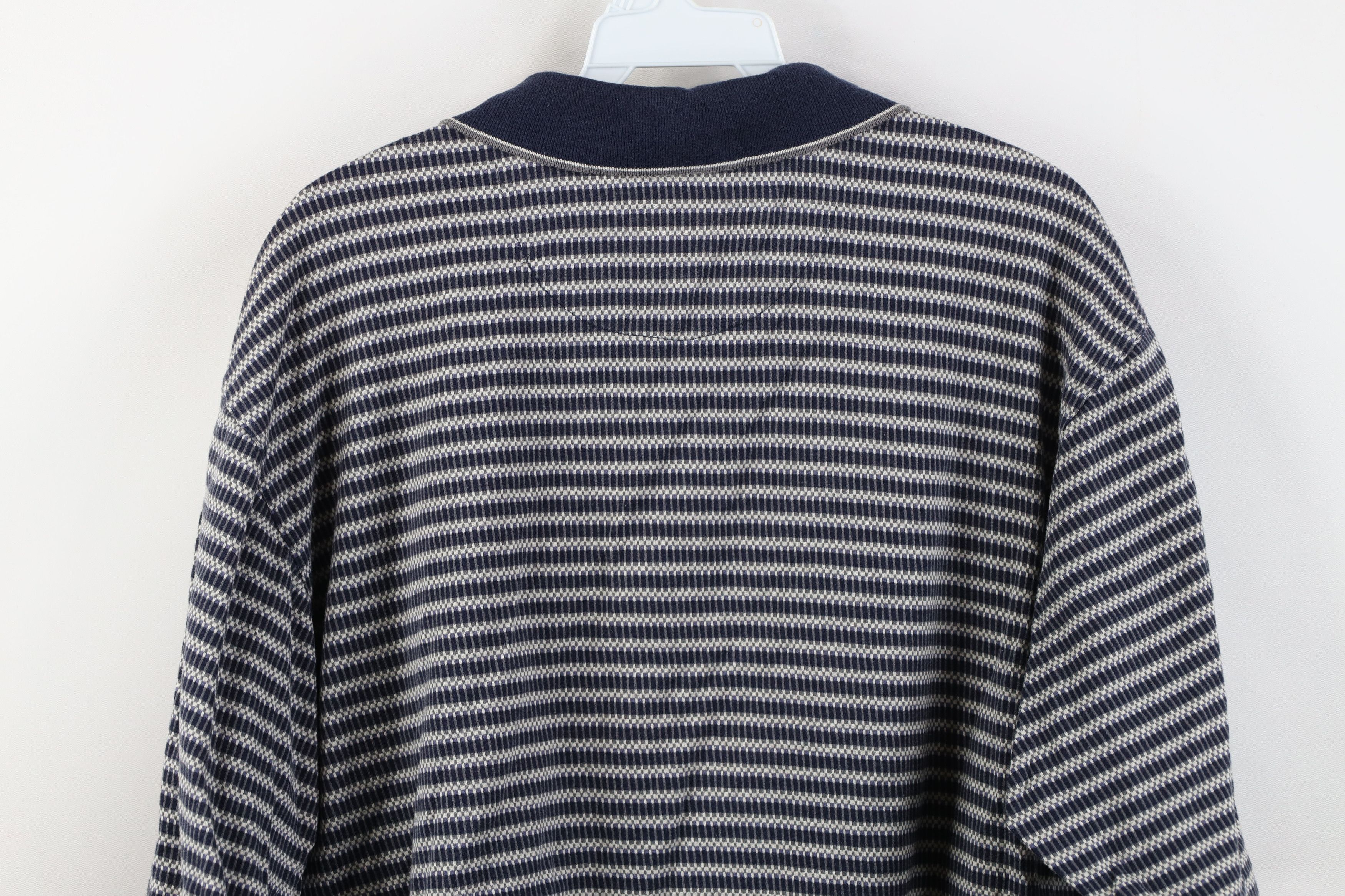 Nike Vintage 90s Y2K Nike Golf Mini Swoosh Striped Knit Polo Size US L / EU 52-54 / 3 - 13 Thumbnail