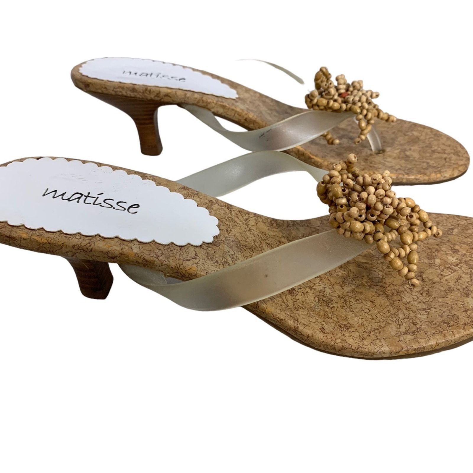Matisse Matisse Women's Size 9 Sandals Kitten Heel Open Thong Beads Size US 9 / IT 39 - 1 Thumbnail