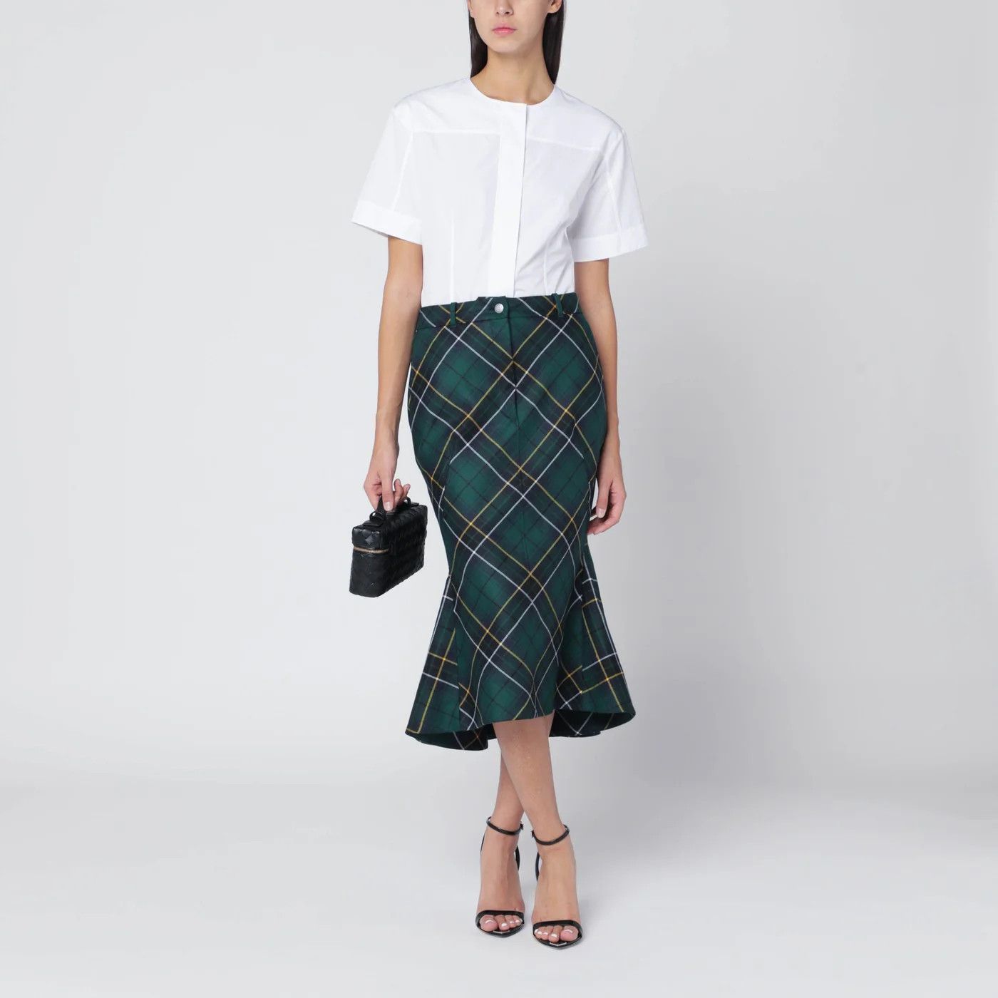 Alexander McQueen o1d2blof0426 Wool Flared Skirt in Multicolor Size 27" / US 4 / IT 40 - 2 Thumbnail