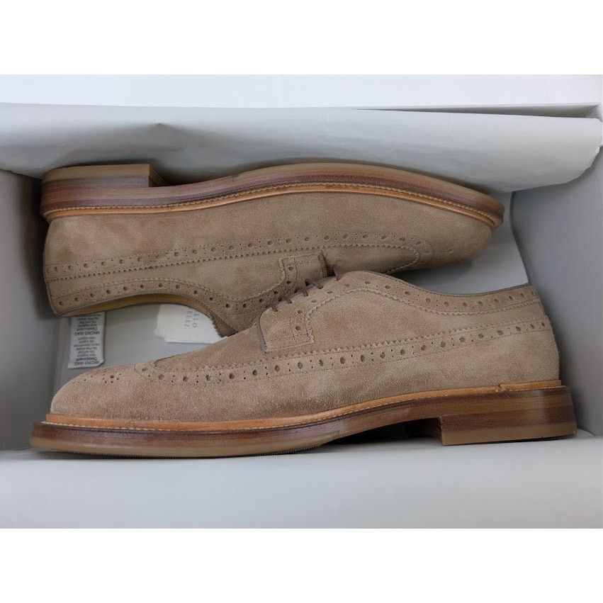 Brunello Cucinelli o1rshd1 Suede Longwing Brogue Derby Boots in Brown Size US 12 / EU 45 - 22 Thumbnail