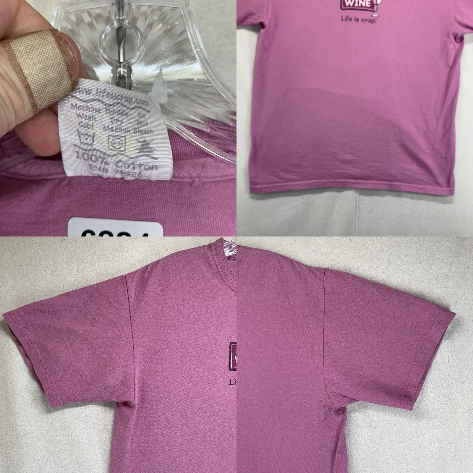 Alife Vintage Life is Crap Women's T Shirt Size Medium Crew Neck Short Sleeve Purple Funny Drinking Humor Size M / US 6-8 / IT 42-44 - 8 Thumbnail