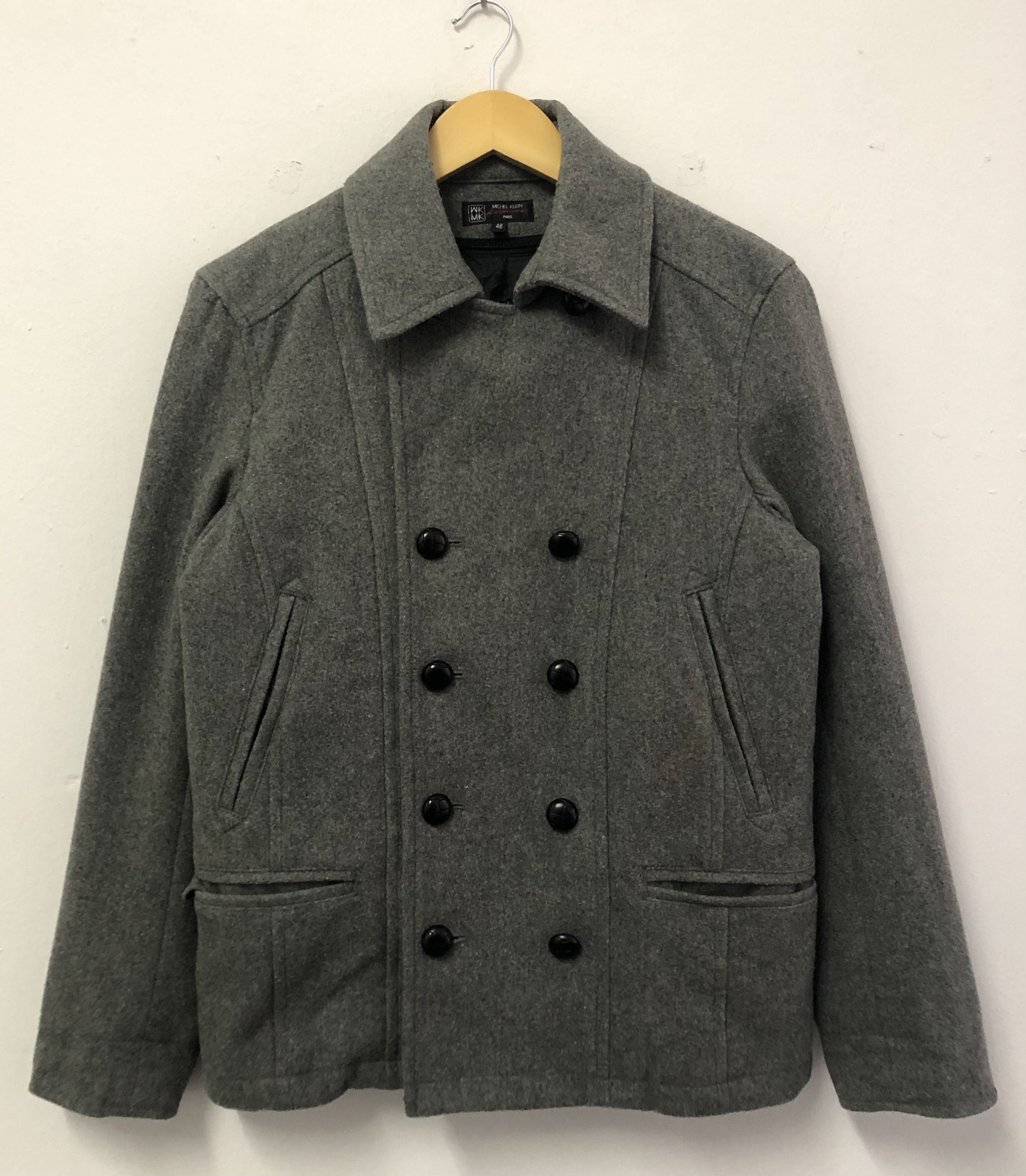 Michel Klein Vintage Michel Klein Wool Double Breast Pea Coat Jacket Size US S / EU 44-46 / 1 - 1 Thumbnail