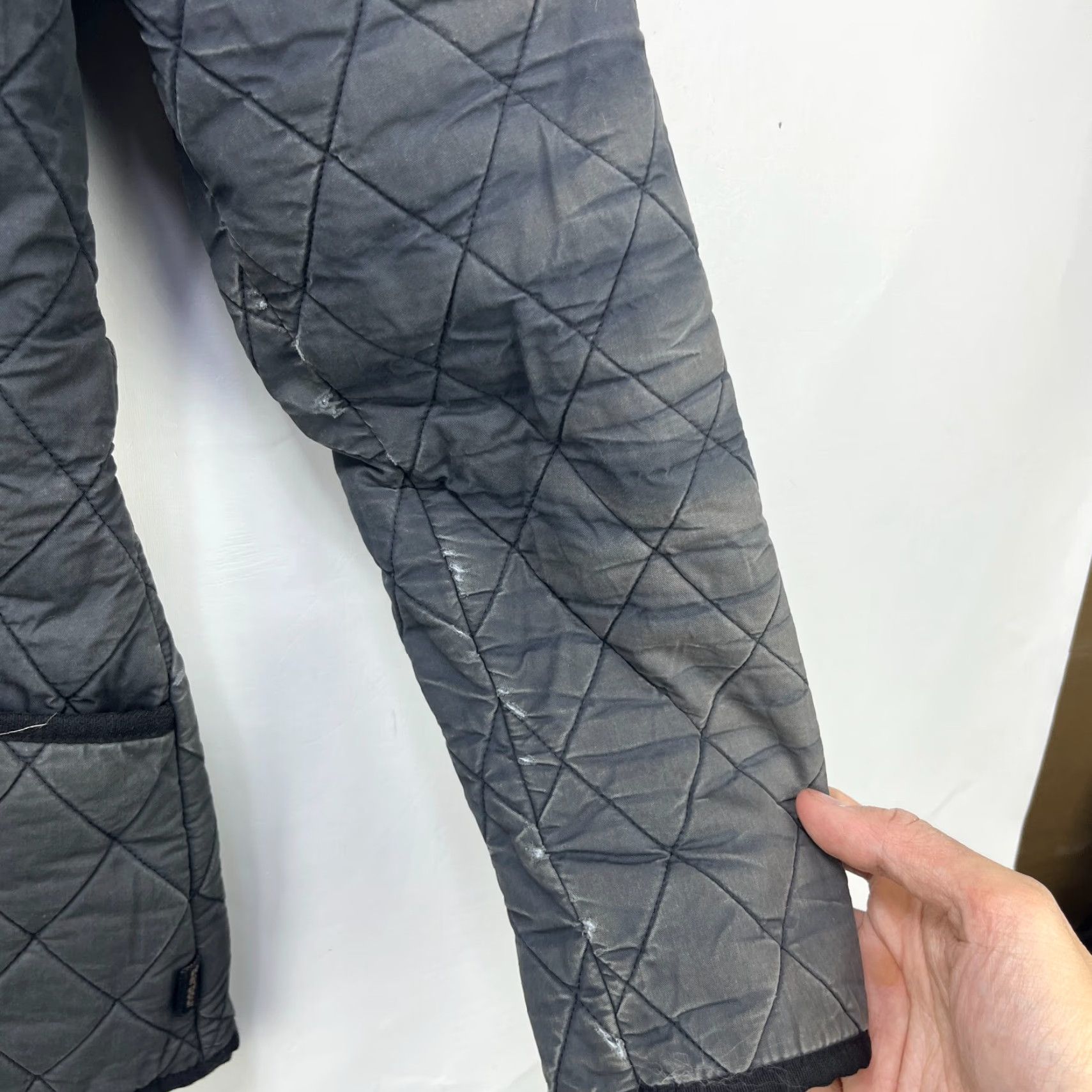 Barbour VINTAGE Barbour Quilted Jacket Womens 4 Gray USA 90s Size S / US 4 / IT 40 - 7 Thumbnail