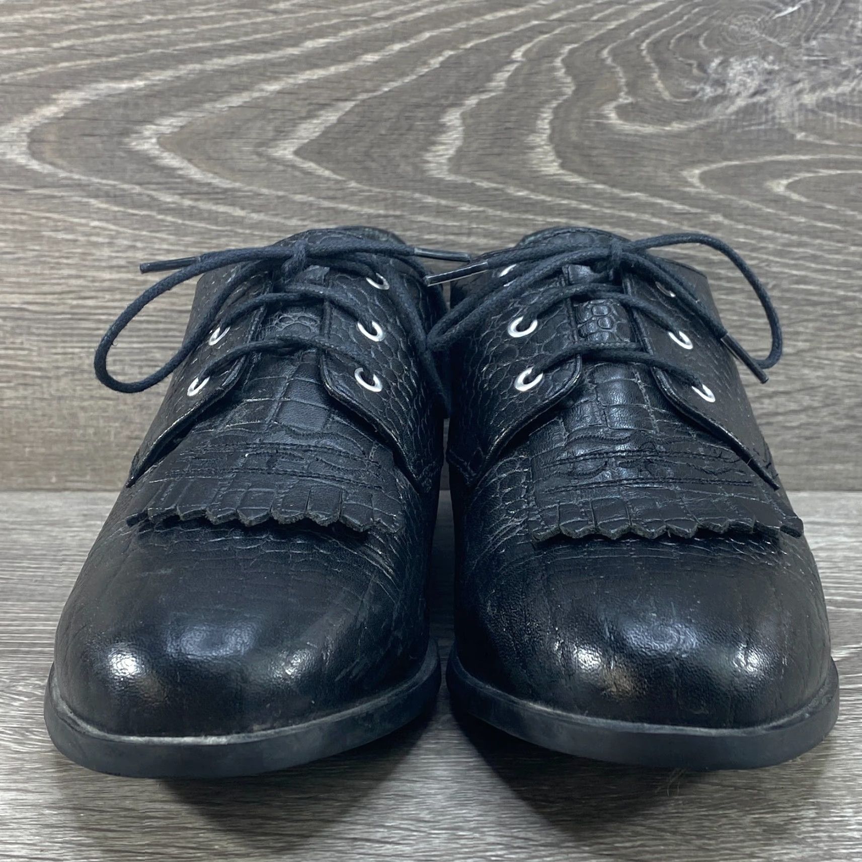 Ariat Jamie Lace Up Kilties Black Leather Dress Shoes Oxfords Western Size 7.5 Womens