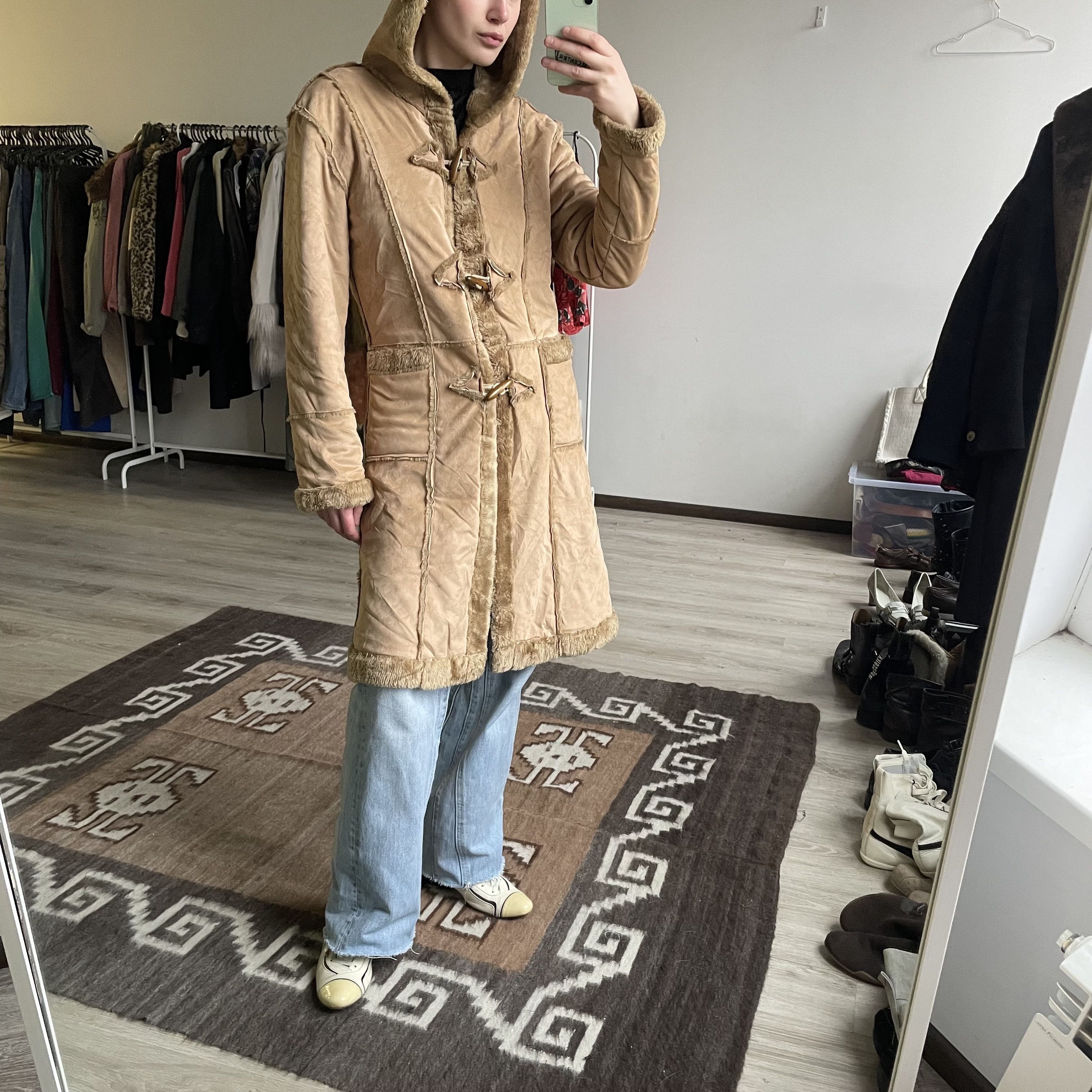 Japanese Brand Vintage Y2K Faux Shearling Long Duffle Coat 8376AC Size M / US 6-8 / IT 42-44 - 2 Thumbnail