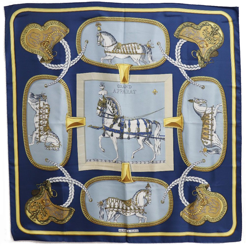 Hermes Hermes Hermès Carré90 GRAND APPARAT Silk Scarf Others Scarf DUTY FREE for USA Size ONE SIZE - 1 Thumbnail