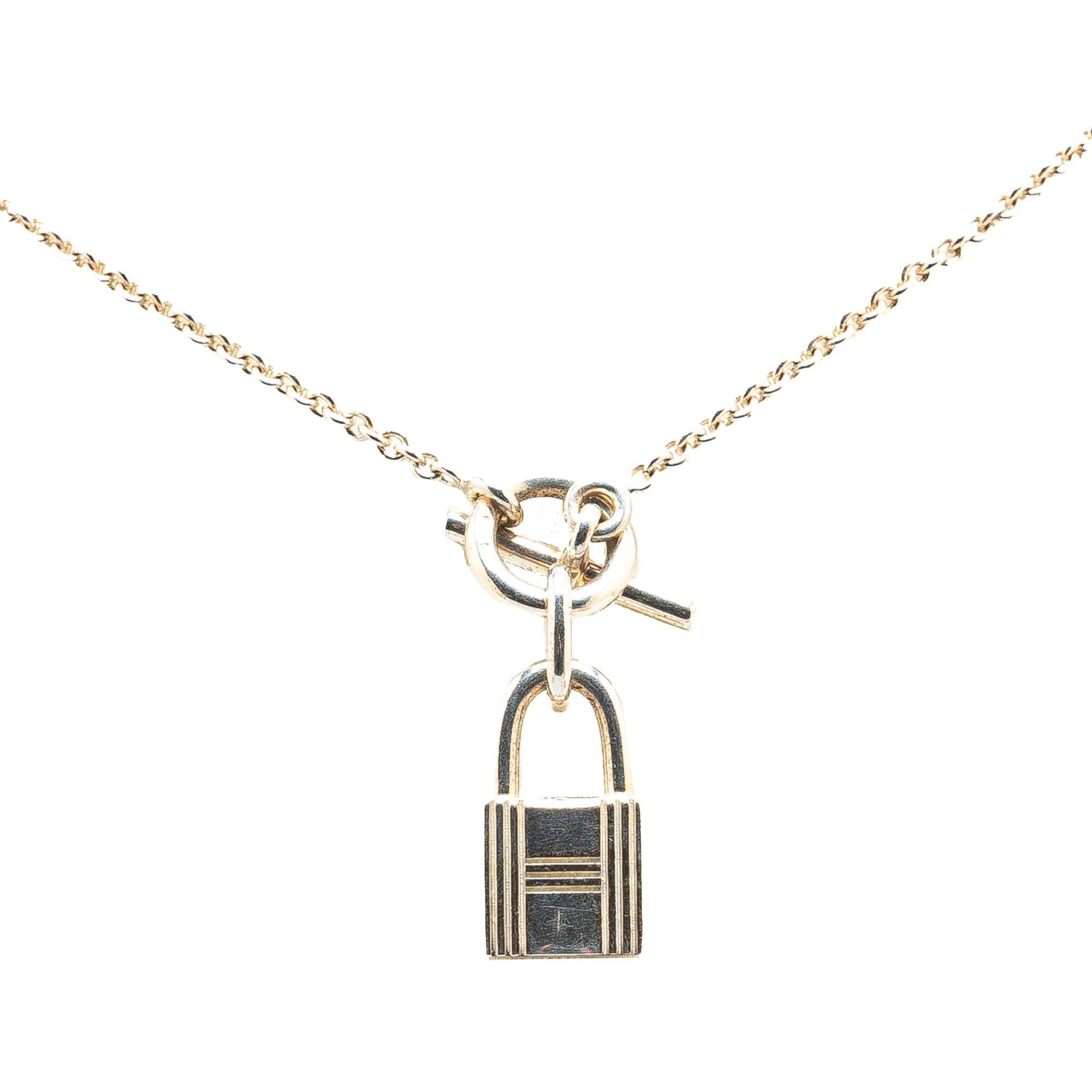 Hermes Hermès Sterling Silver Kelly Padenas Pendant Necklace Silver Size ONE SIZE - 1 Thumbnail