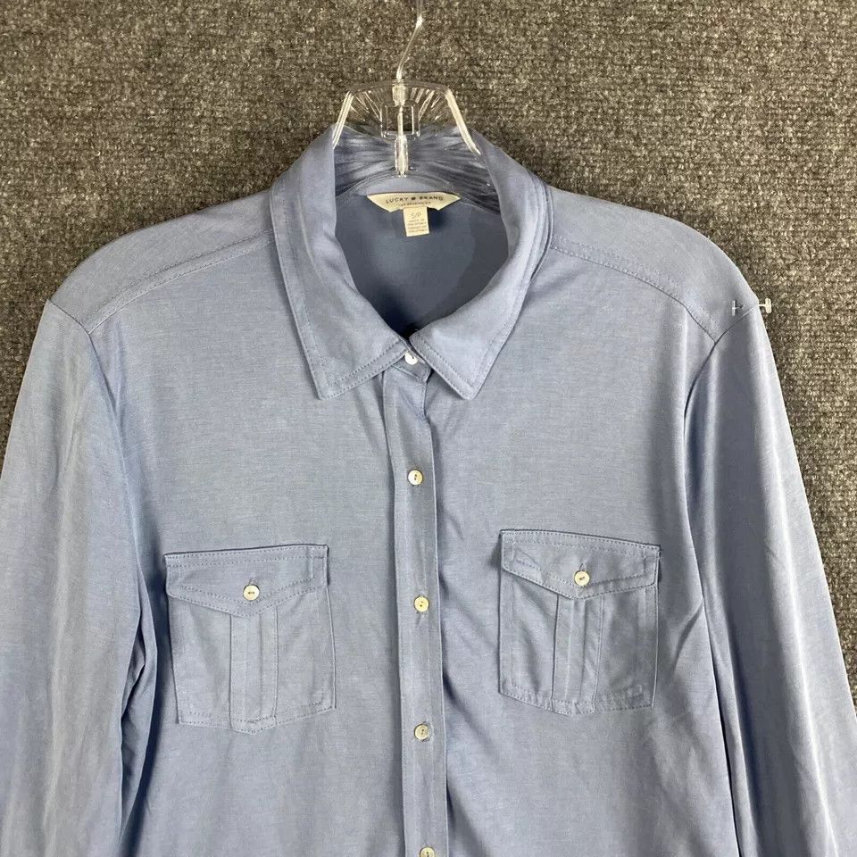 Lucky Brand Lucky Brand Button Up Top Women's Small Long Sleeve Blue S Size S / US 4 / IT 40 - 2 Thumbnail