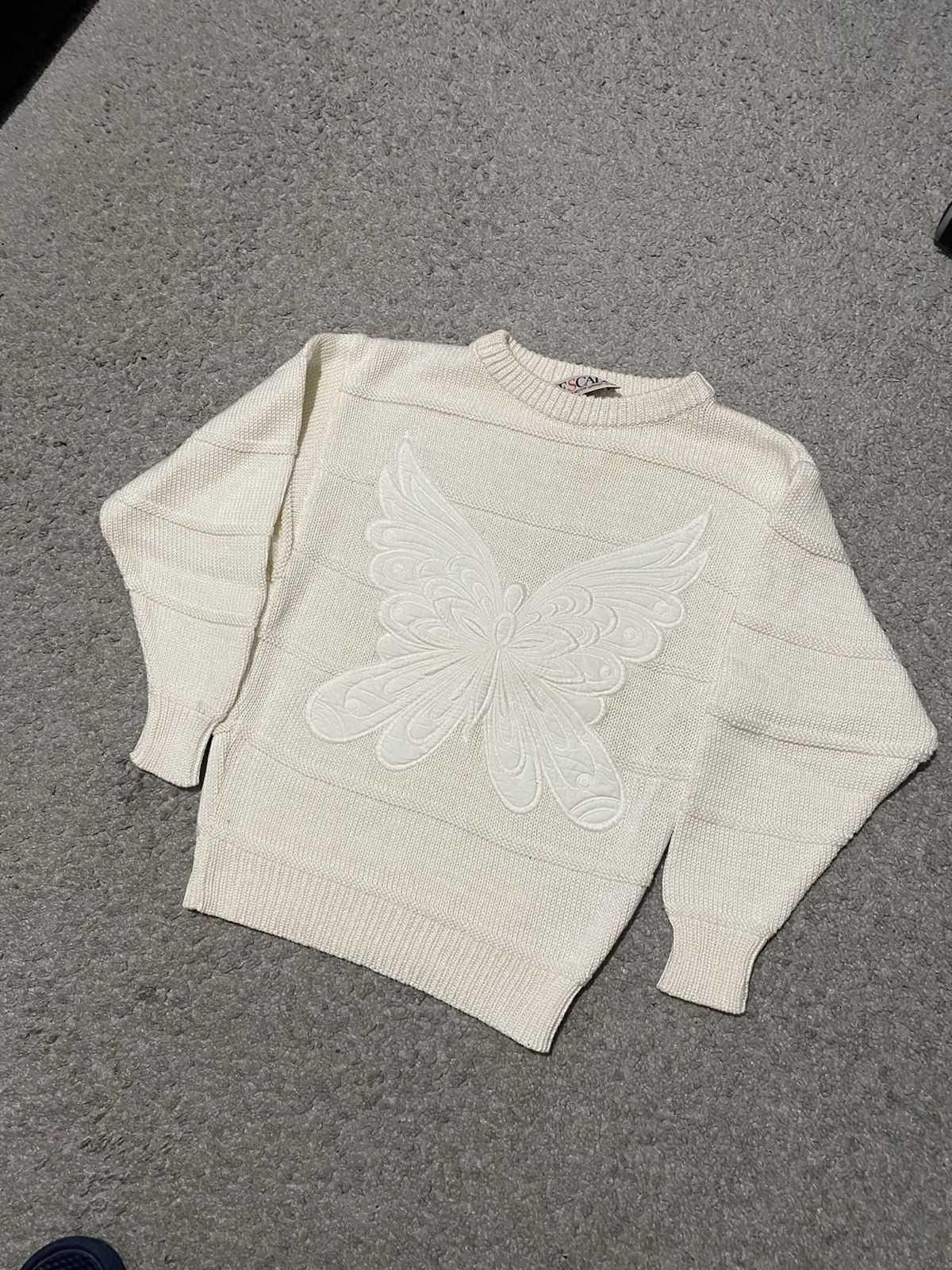 Escada × Vintage Escada Vintage Sweater 36/S Embroidered Butterfly jumper y2k Size XS / US 0-2 / IT 36-38 - 3 Thumbnail