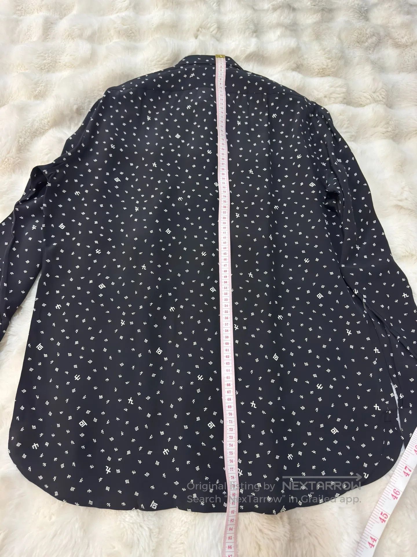Saint Laurent Paris Saint Laurent Paris Symbol Print Silk Shirt| Size S / US 4 / IT 40 - 9 Thumbnail