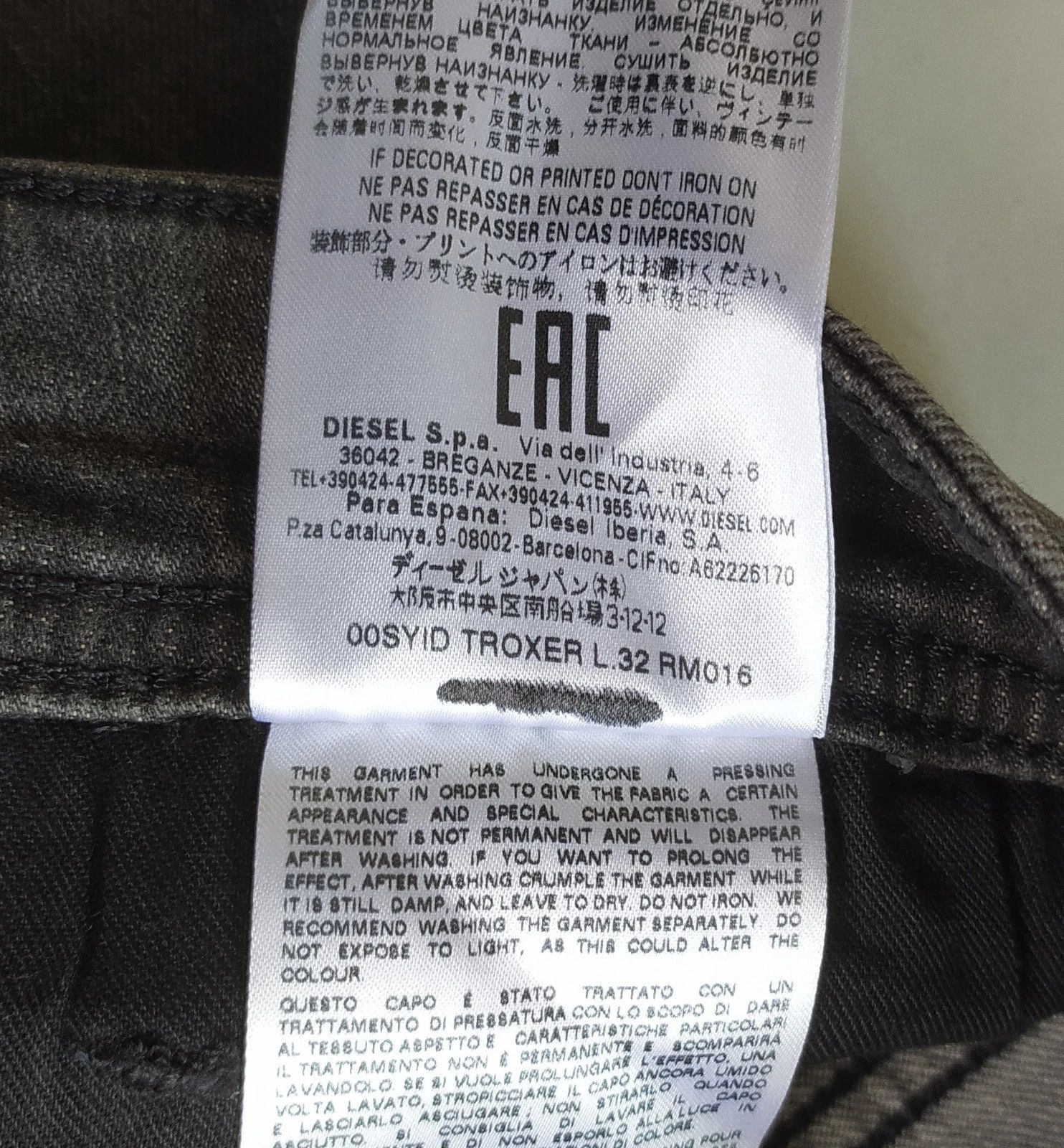 Diesel Diesel TROXER L.32 MENS JEANS SLTP/9994 Size US 34 / EU 50 - 10 Thumbnail