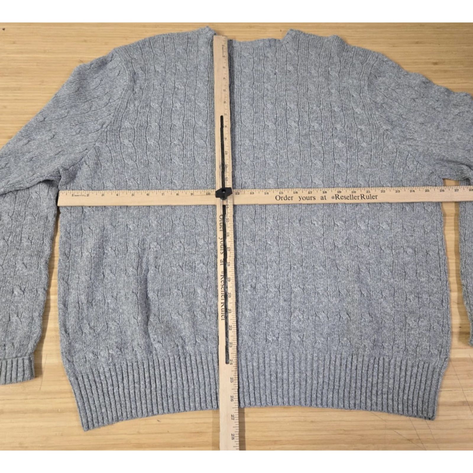 Polo Ralph Lauren Polo Ralph Lauren Sweater Mens 2XL Gray 100% Silk Cable Knit Crewneck Pullover Size US XXL / EU 58 / 5 - 8 Thumbnail