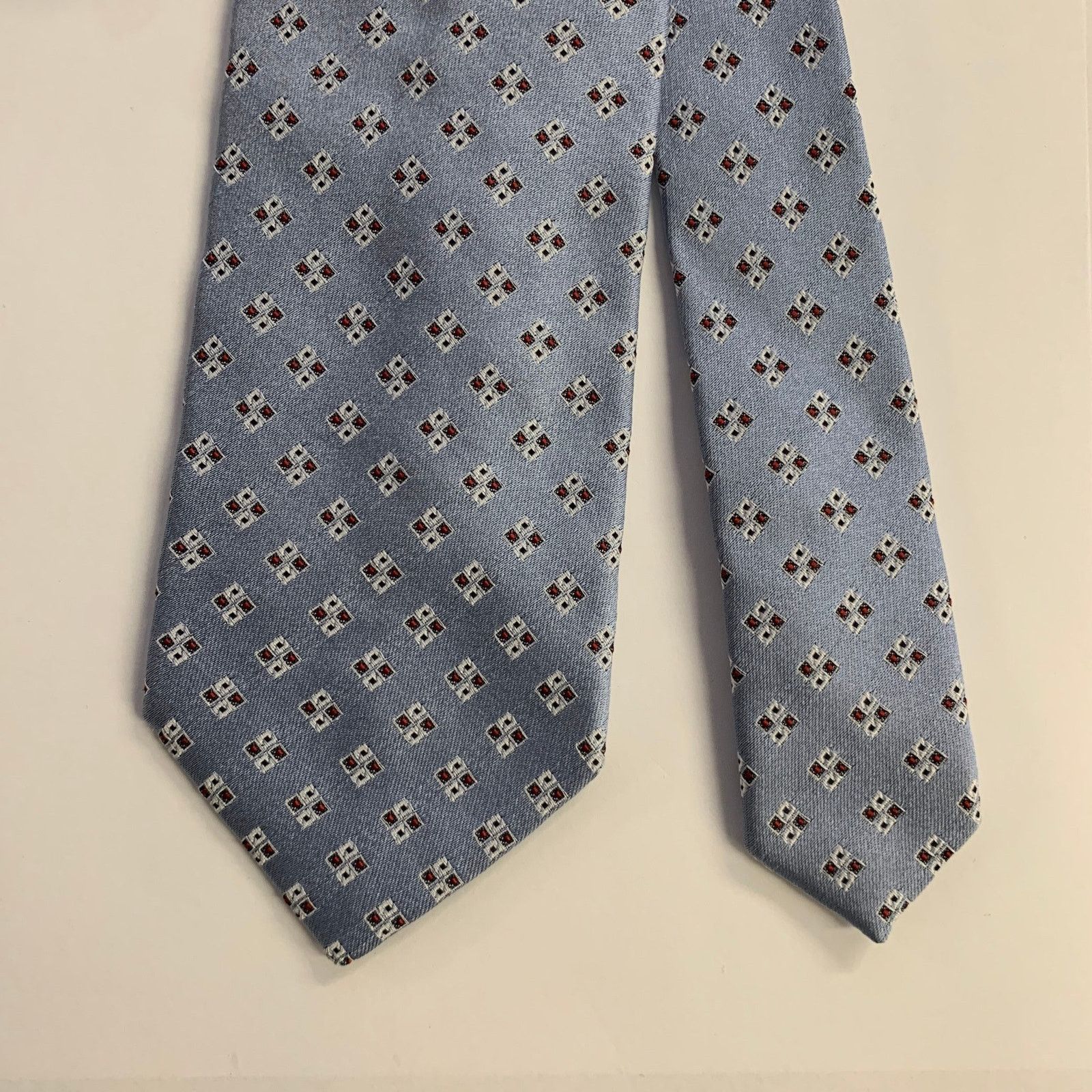 Ermenegildo Zegna ERMENEGILDO ZEGNA One Size Light Blue Red Silk Tie Size ONE SIZE - 1 Thumbnail