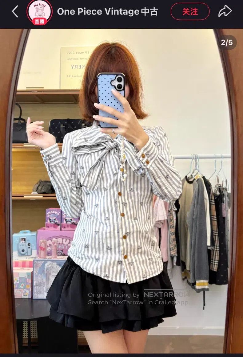 Vivienne Westwood Vivienne Westwood Striped shirt long-sleeved shirt bow tie Size M / US 6-8 / IT 42-44 - 9 Thumbnail
