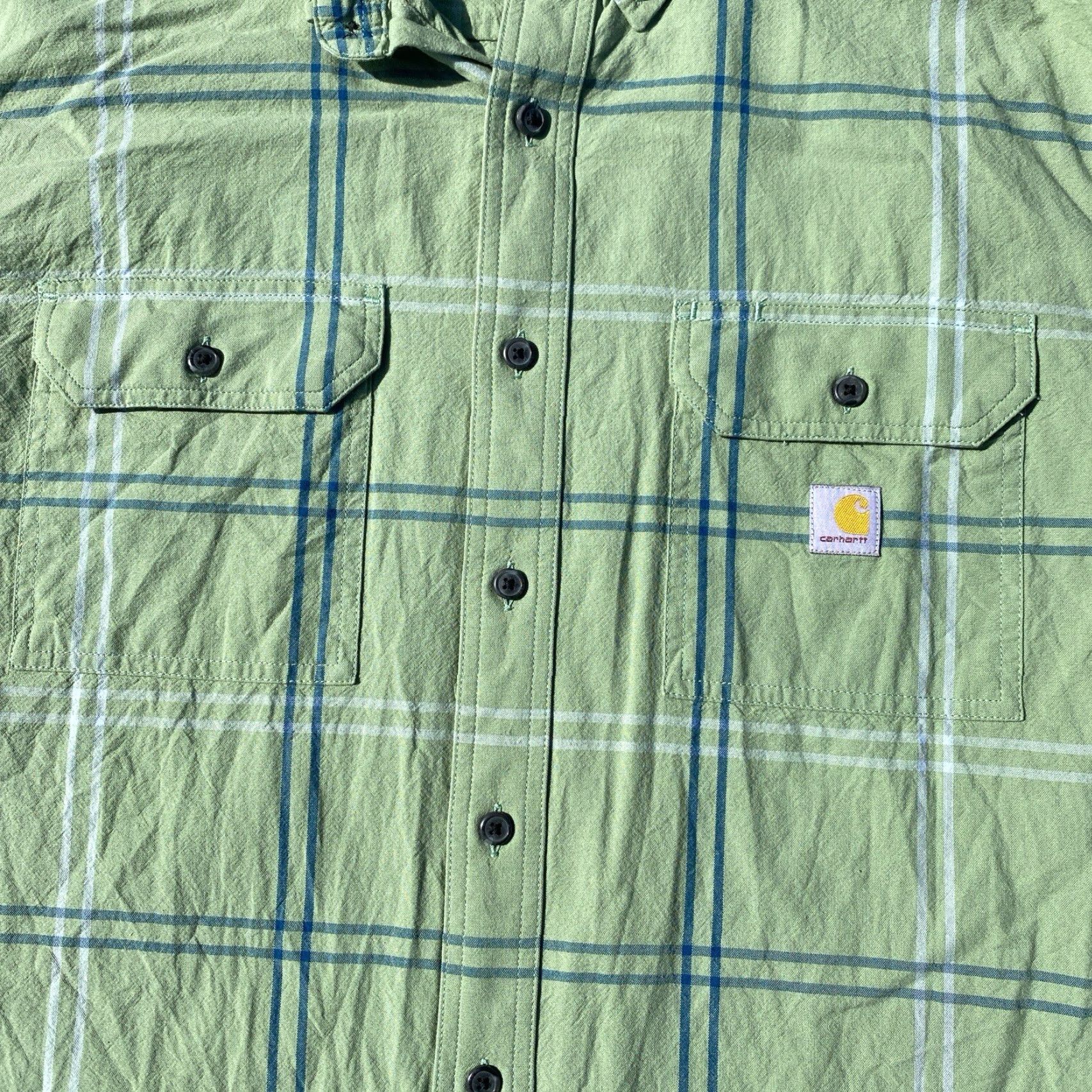 Carhartt Carhartt Shirt Men XL Tall Relaxed Fit Green Plaid Pocket Button-Front Casual Workwear Size US XL / EU 56 / 4 - 2 Thumbnail