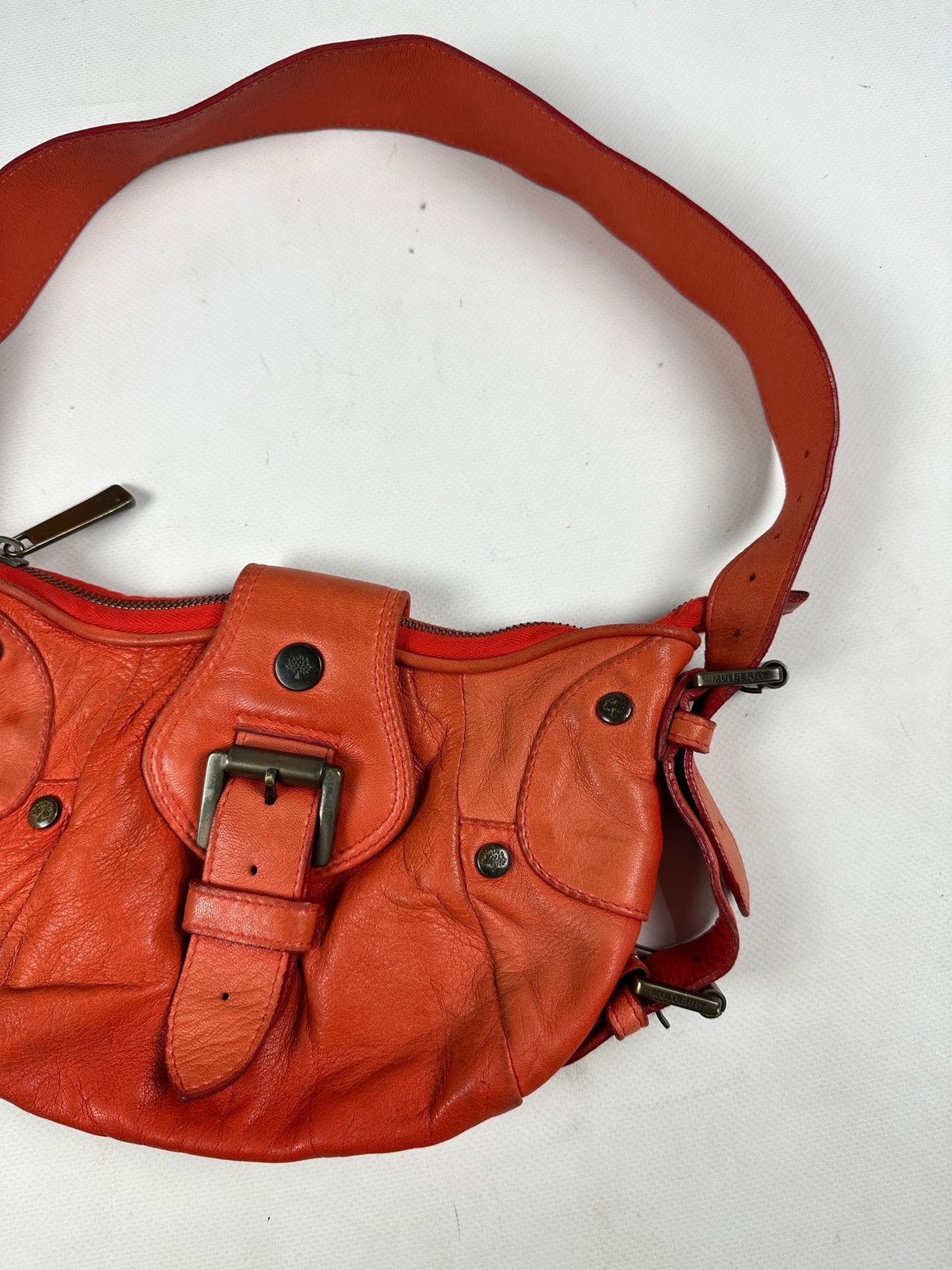 Mulberry Vintage Mulberry Faded Orange Leather Shoulder Bag Handbag Size ONE SIZE - 8 Thumbnail