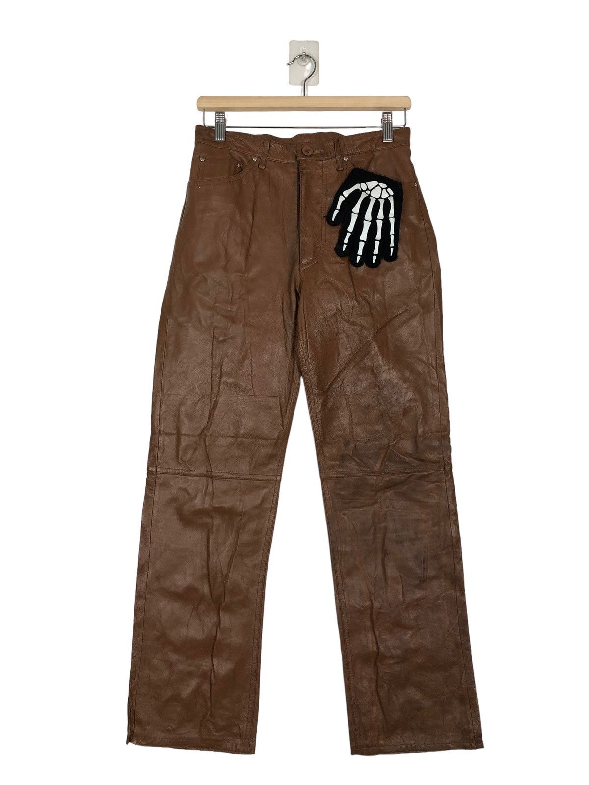 Issey Miyake 🔥Rare 90’s Soft Genuine Leather Pants Bonskip Issey Miyake Size US 28 / EU 44 - 1 Thumbnail