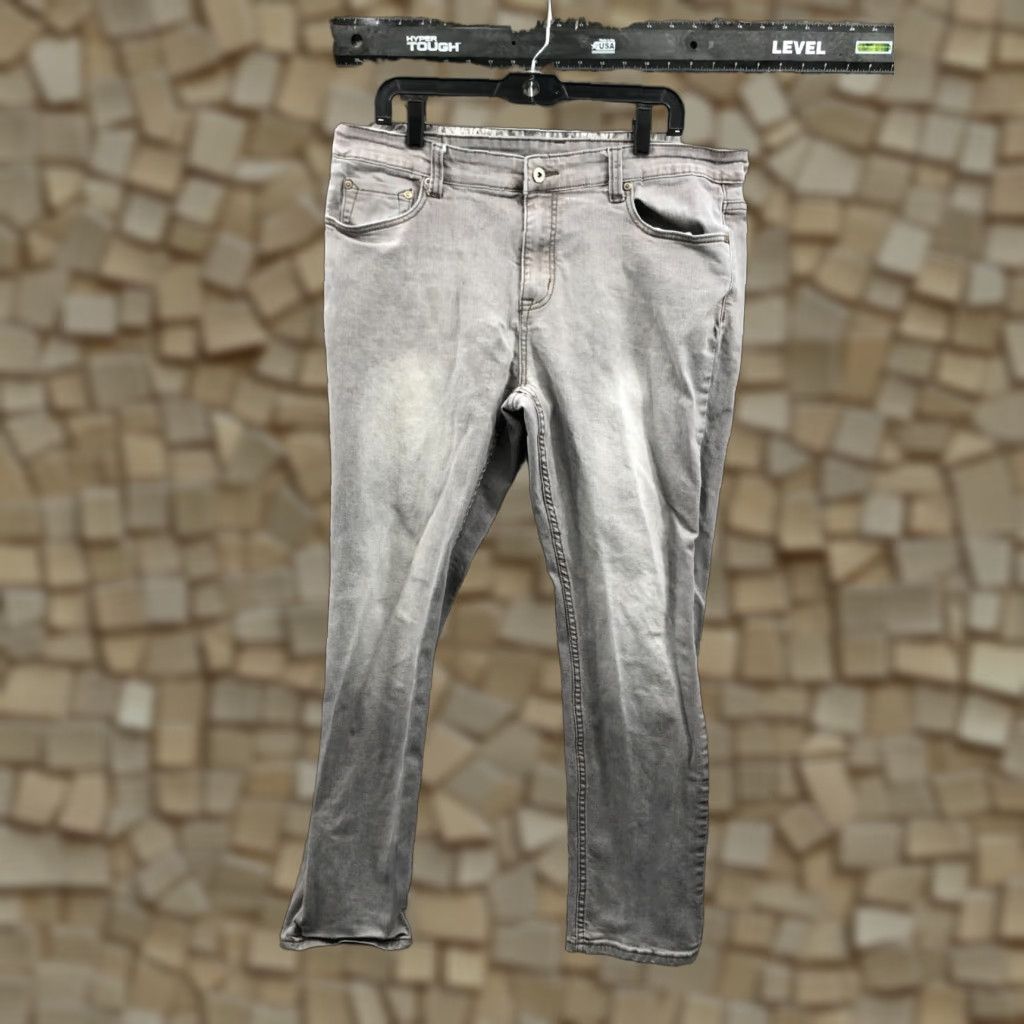 Vintage Flypaper Jeans Slim Straight 38x30 Mens Mid Gray Solid Denim 5-Pocket Modern Classic Size US 38 / EU 54 - 1 Thumbnail