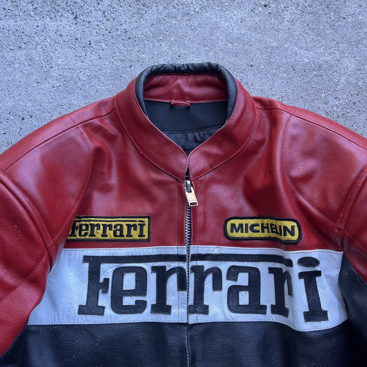 Ferrari × Vintage Ferrari F1 Racing leather Jacket red/black Leather jacket Size US M / EU 48-50 / 2 - 2 Thumbnail