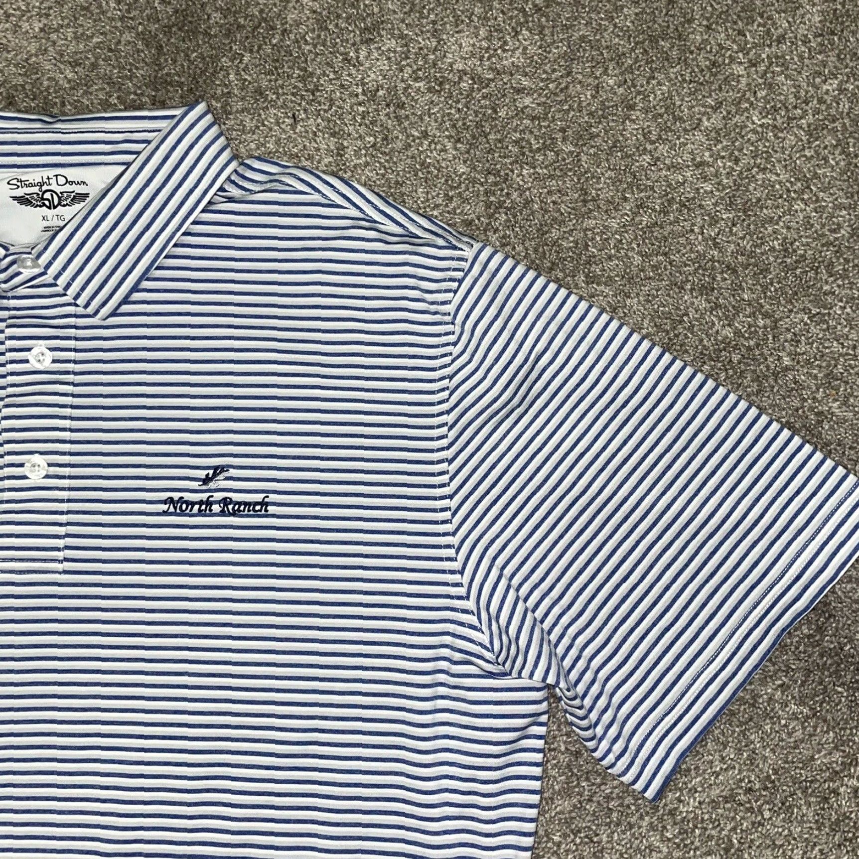 Vintage VINTAGE Straight Down Men's Polo Shirt XL Blue Golf Performance Casual Size US XL / EU 56 / 4 - 3 Thumbnail