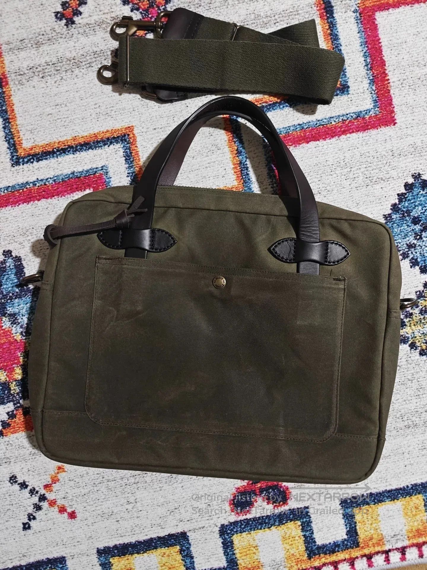 Filson Filson Millerain Waxed Canvas Briefcase. Size ONE SIZE - 5 Thumbnail