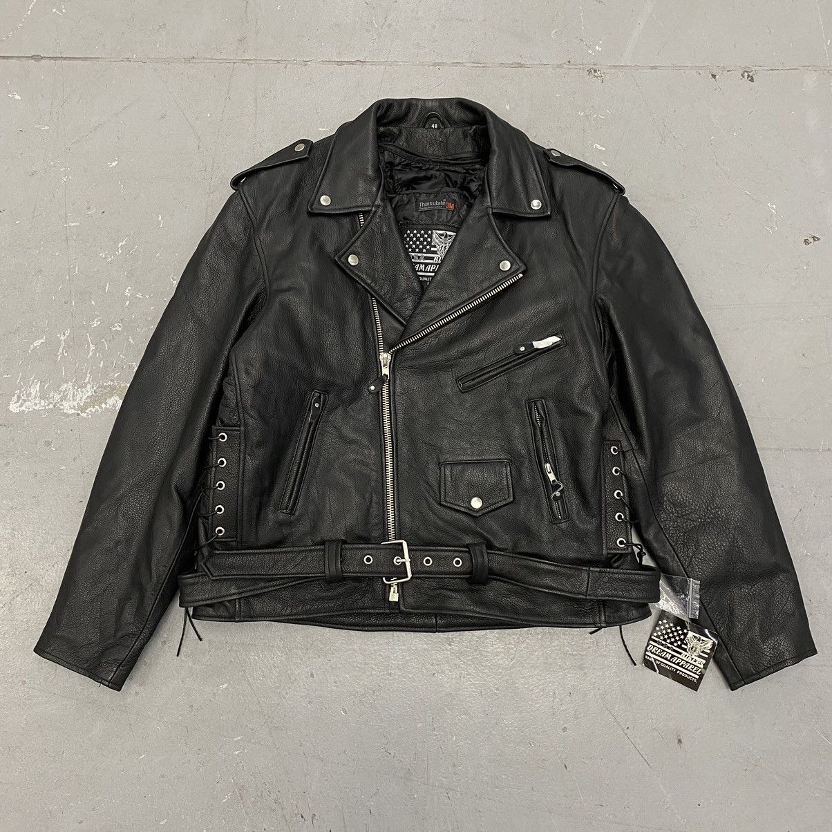 Vtg Bikers Dream Heavy Biker Jacket Cafe Racer Zip Up