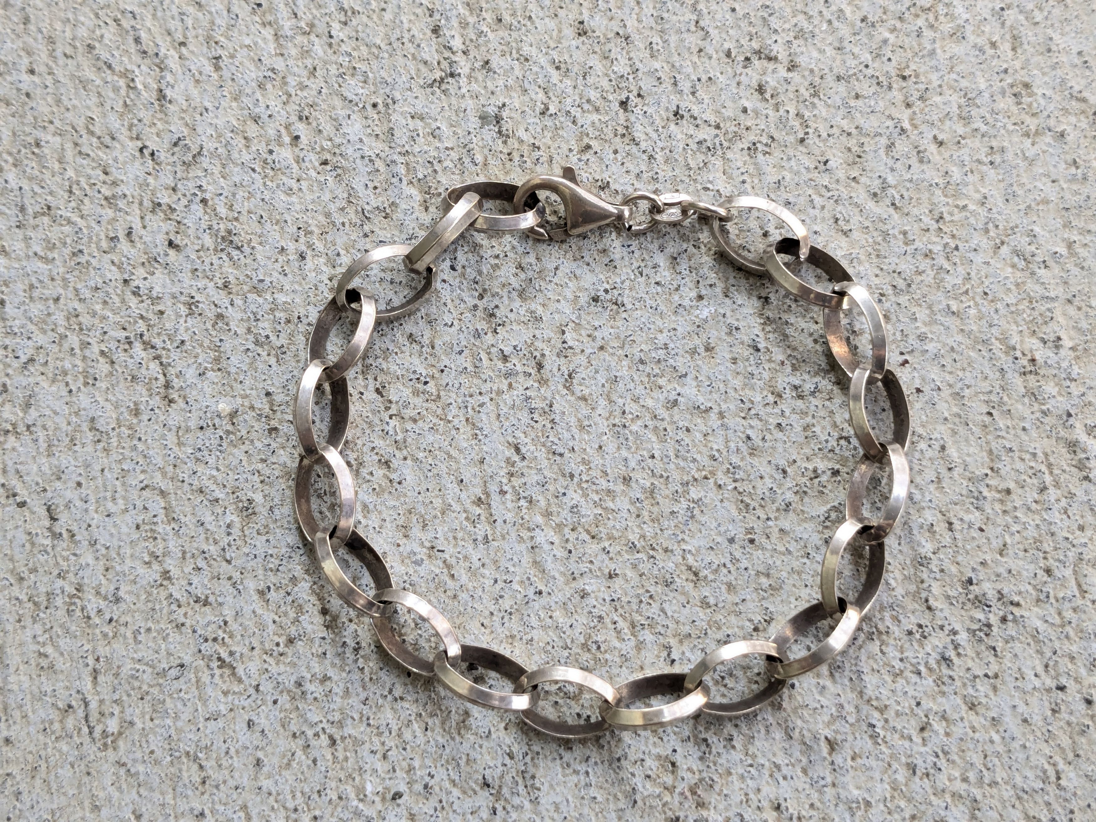 Jewelry Vintage Sterling Silver Bracelet Oval Chain 7.5" Y2K Size ONE SIZE - 3 Thumbnail