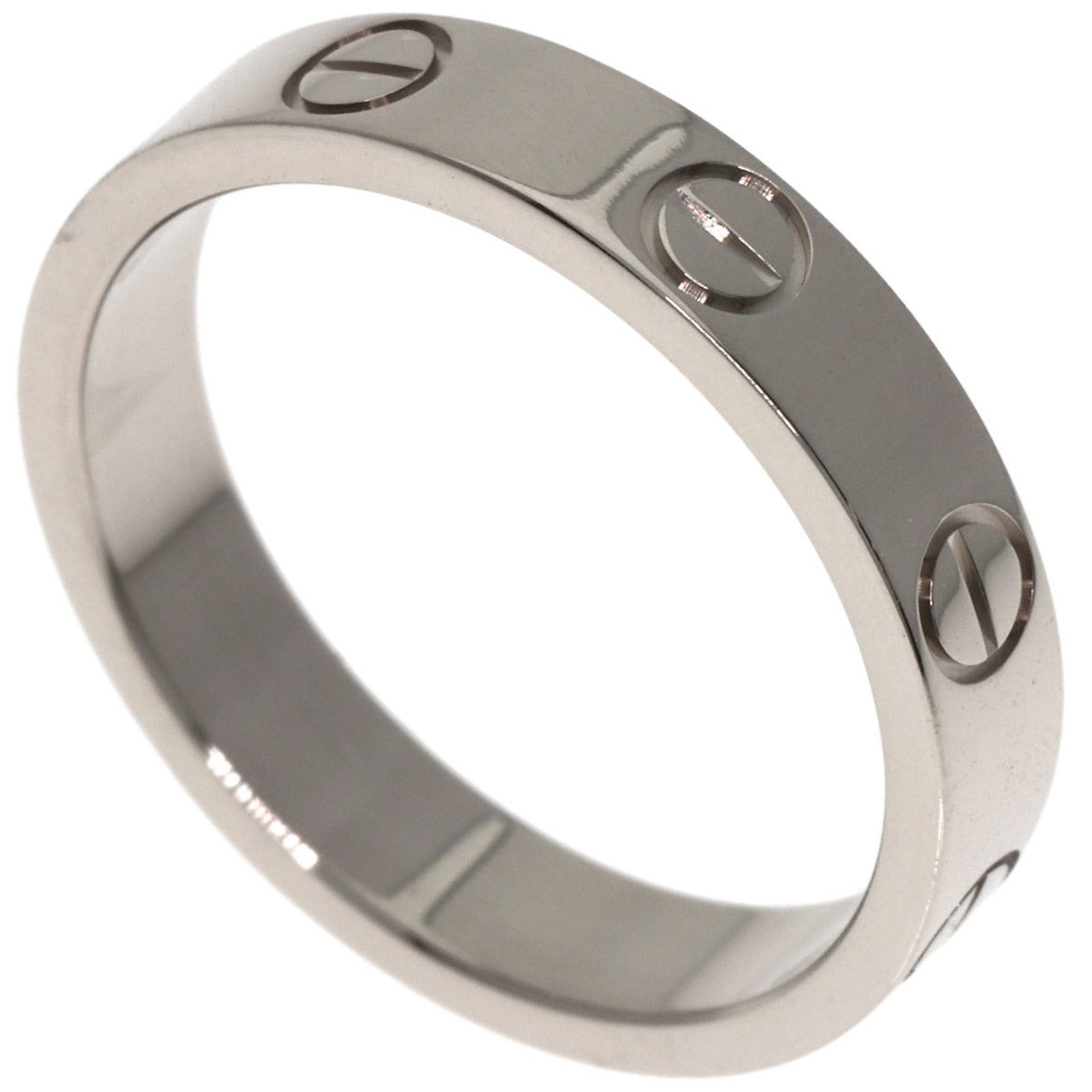 Cartier Love Ring #50 18K White Gold Women's