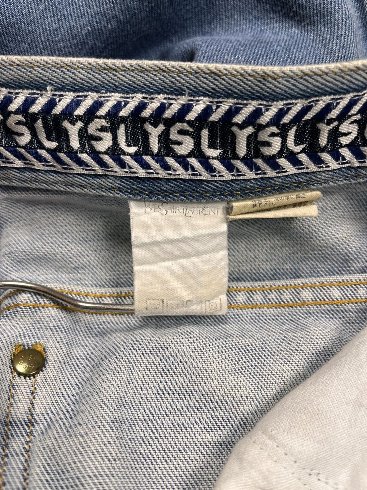 Yves Saint Laurent Yves Saint Laurent Leather Patch Denim Pants Size US 27 - 11 Thumbnail