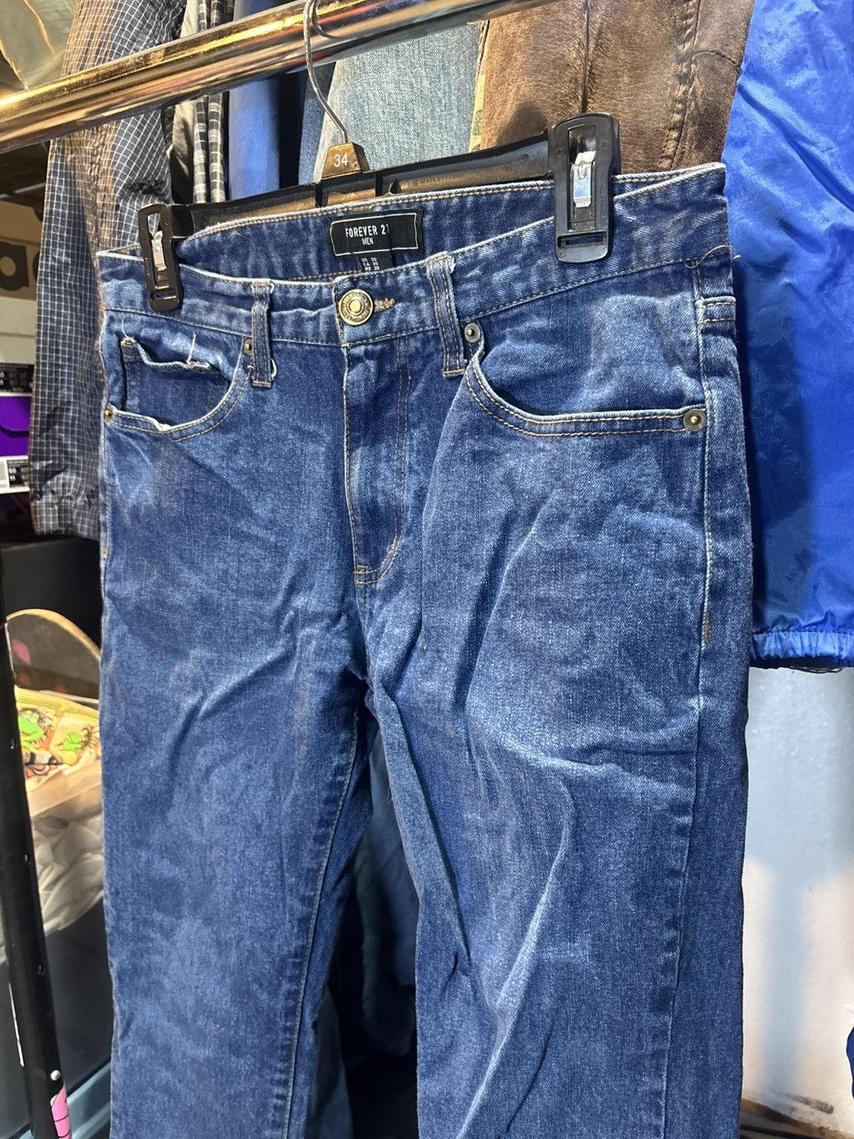 Forever 21 29x30 Dark Blue Skinny Fit Jeans Size US 29 - 2 Thumbnail