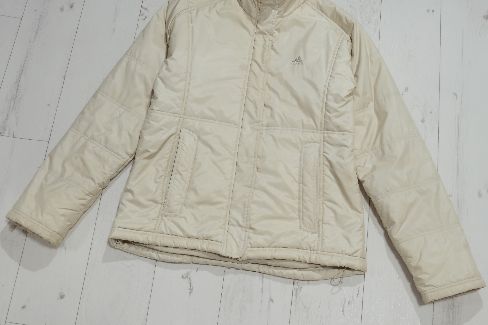 Adidas × Vintage Vintage Adidas Jacket size UK 12 USA M Puffer Ivory AQ2002 Size M / US 6-8 / IT 42-44 - 4 Thumbnail