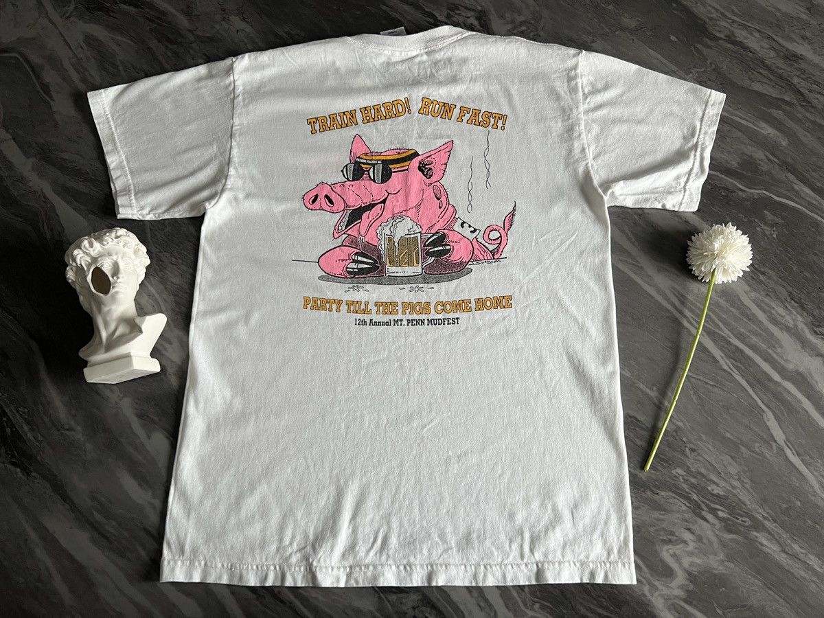Vintage Vintage : MT.PENN MUDFEST 15k Trail Run Piggy Pagoda Size US M / EU 48-50 / 2 - 6 Thumbnail