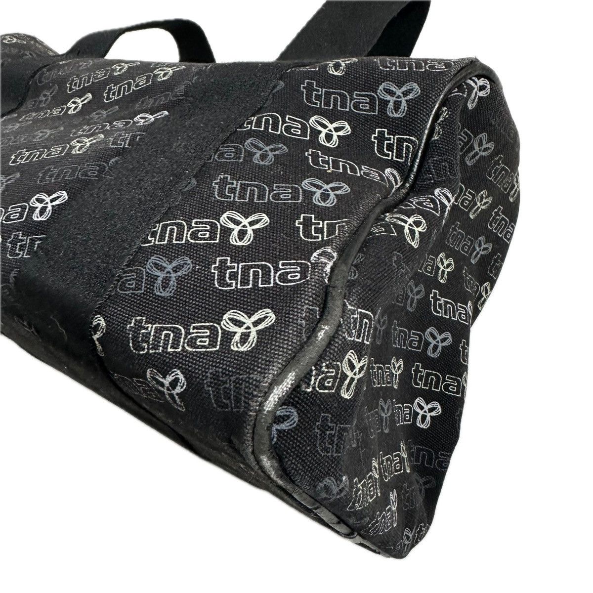 TNA Aritzia TNA Logo Small Black Canvas Duffel Bag Lined Pewter Size ONE SIZE - 8 Thumbnail