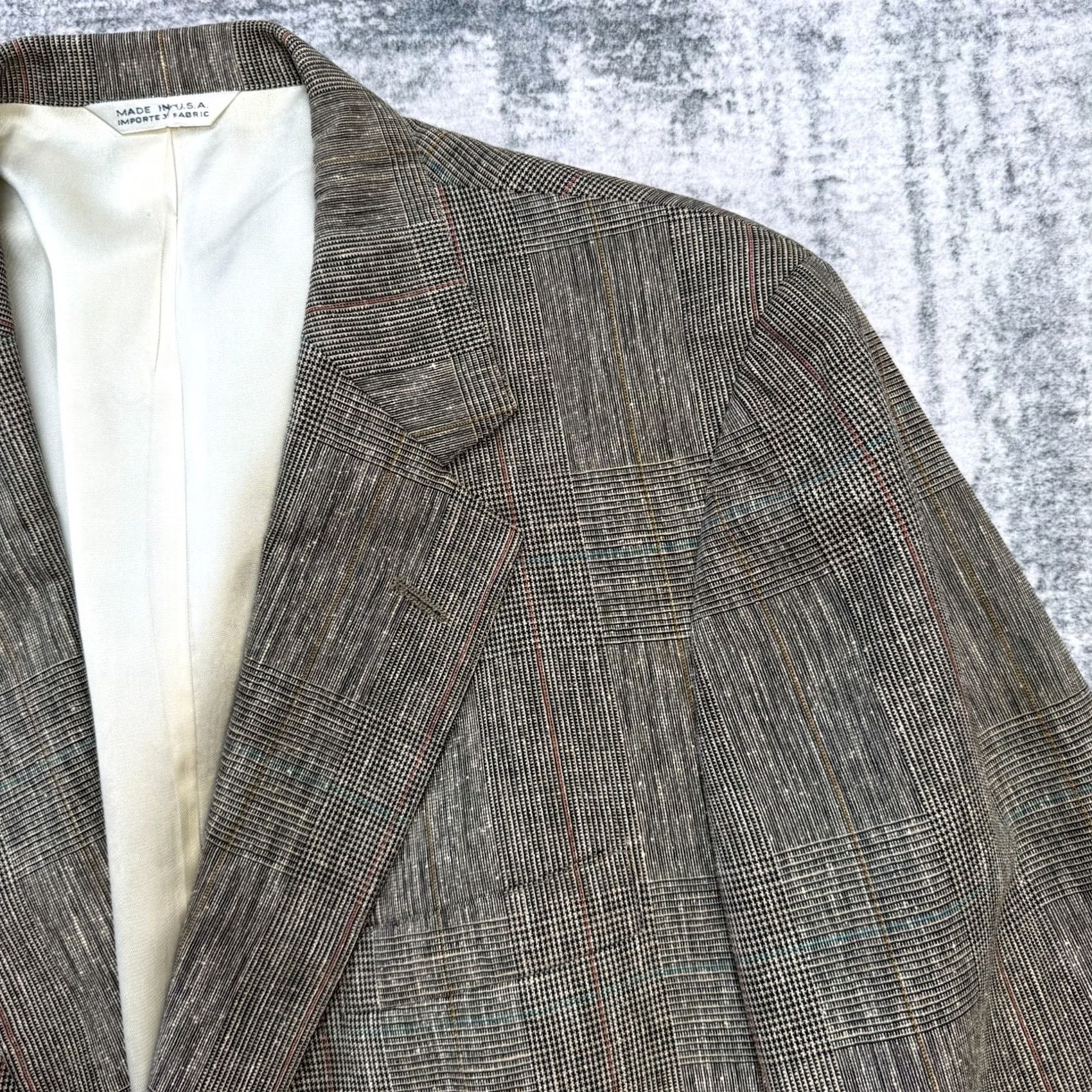 Ralph Lauren VINTAGE Ralph Lauren Polo University Club Blazer Mens 42 Glen Check Silk USA Blazer Size US XL / EU 56 / 4 - 3 Thumbnail