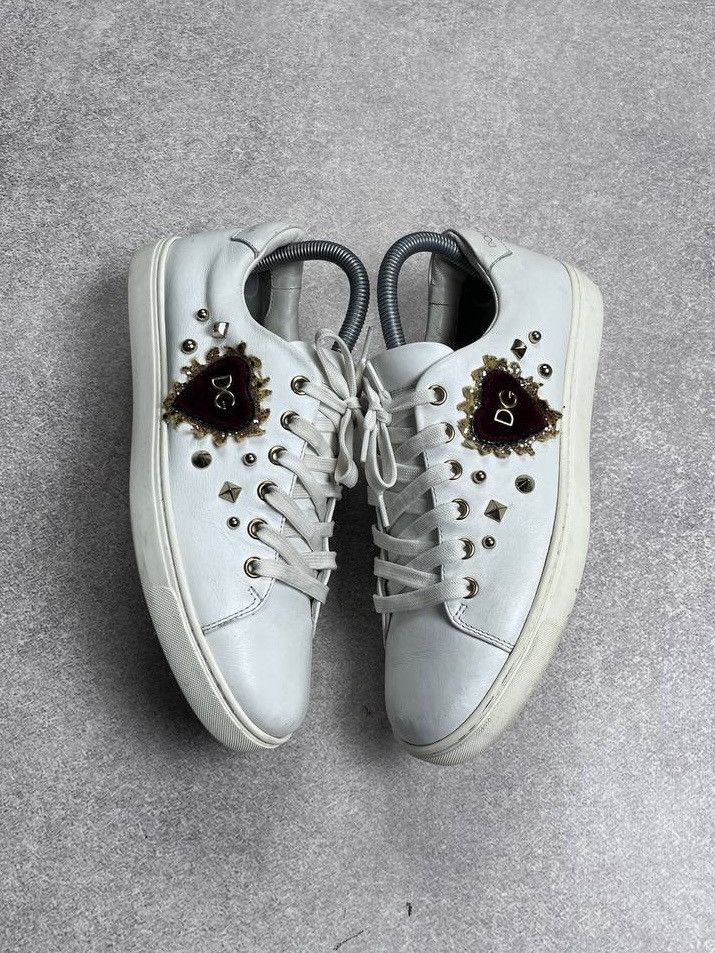 Designer × Dolce & Gabbana × Vintage VINTAGE DOLCE&GABBANA LOW LEATHER HEART SHOES Y2K 39 Size US 6.5 / EU 39-40 - 2 Thumbnail