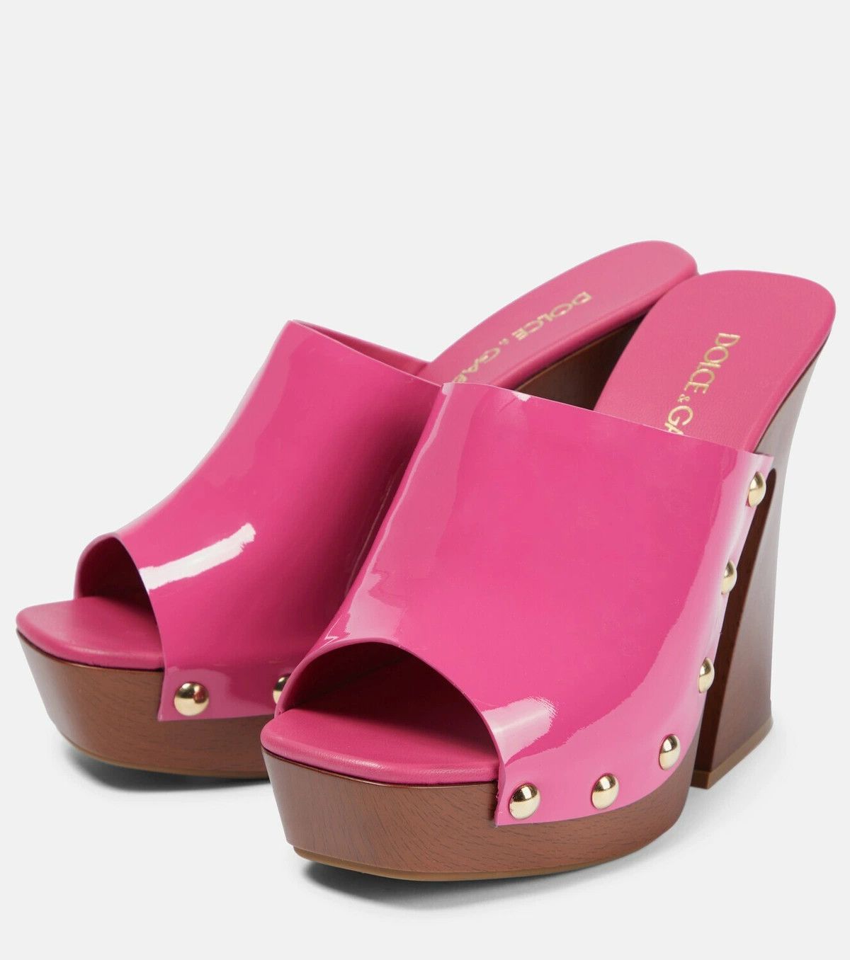 Dolce & Gabbana o1y0925 Geometric Heel Mules in Fuchsia Size US 5.5 / IT 35.5 - 2 Thumbnail
