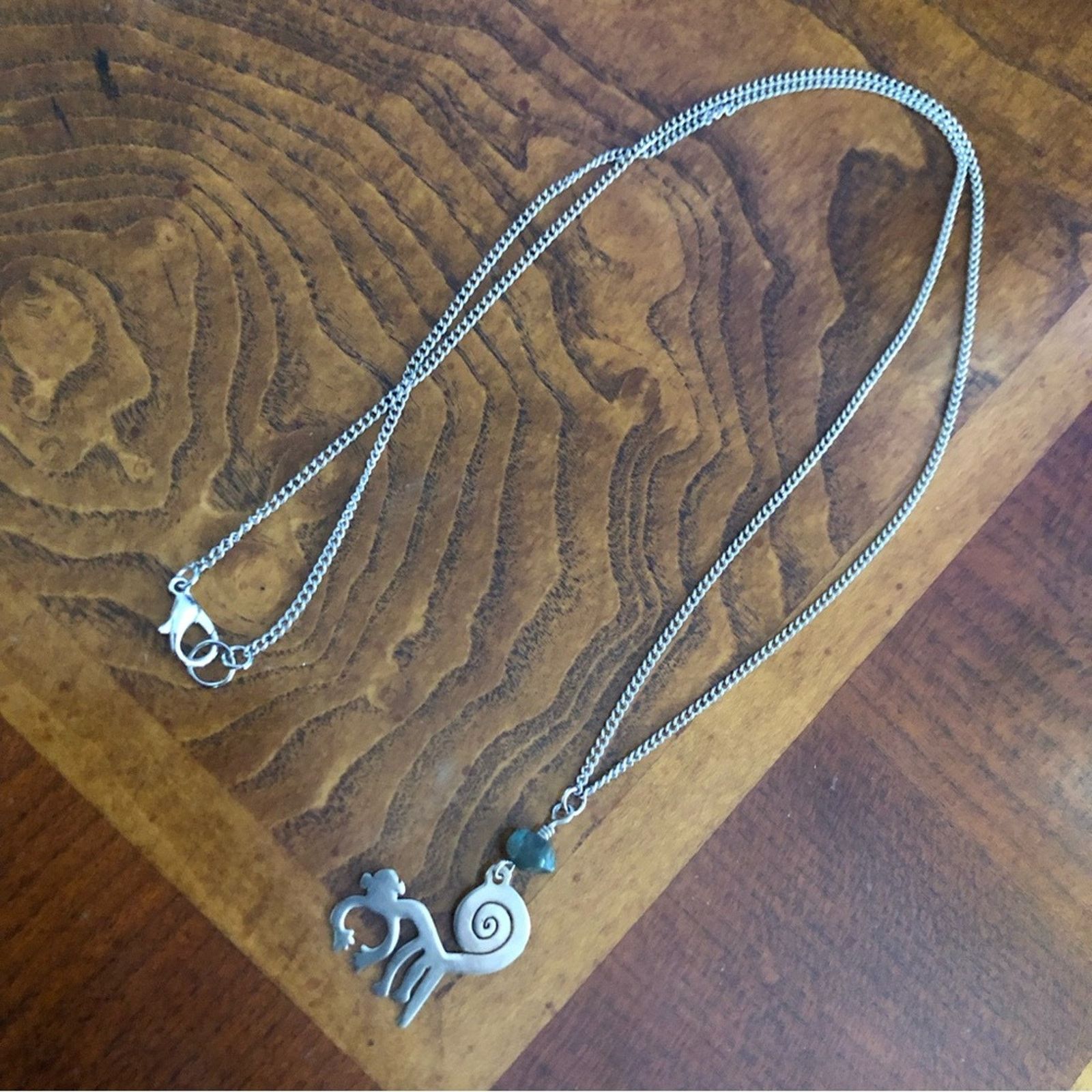 Handmade Hand crafted sterling monkey green jasper necklace Size ONE SIZE - 11 Thumbnail