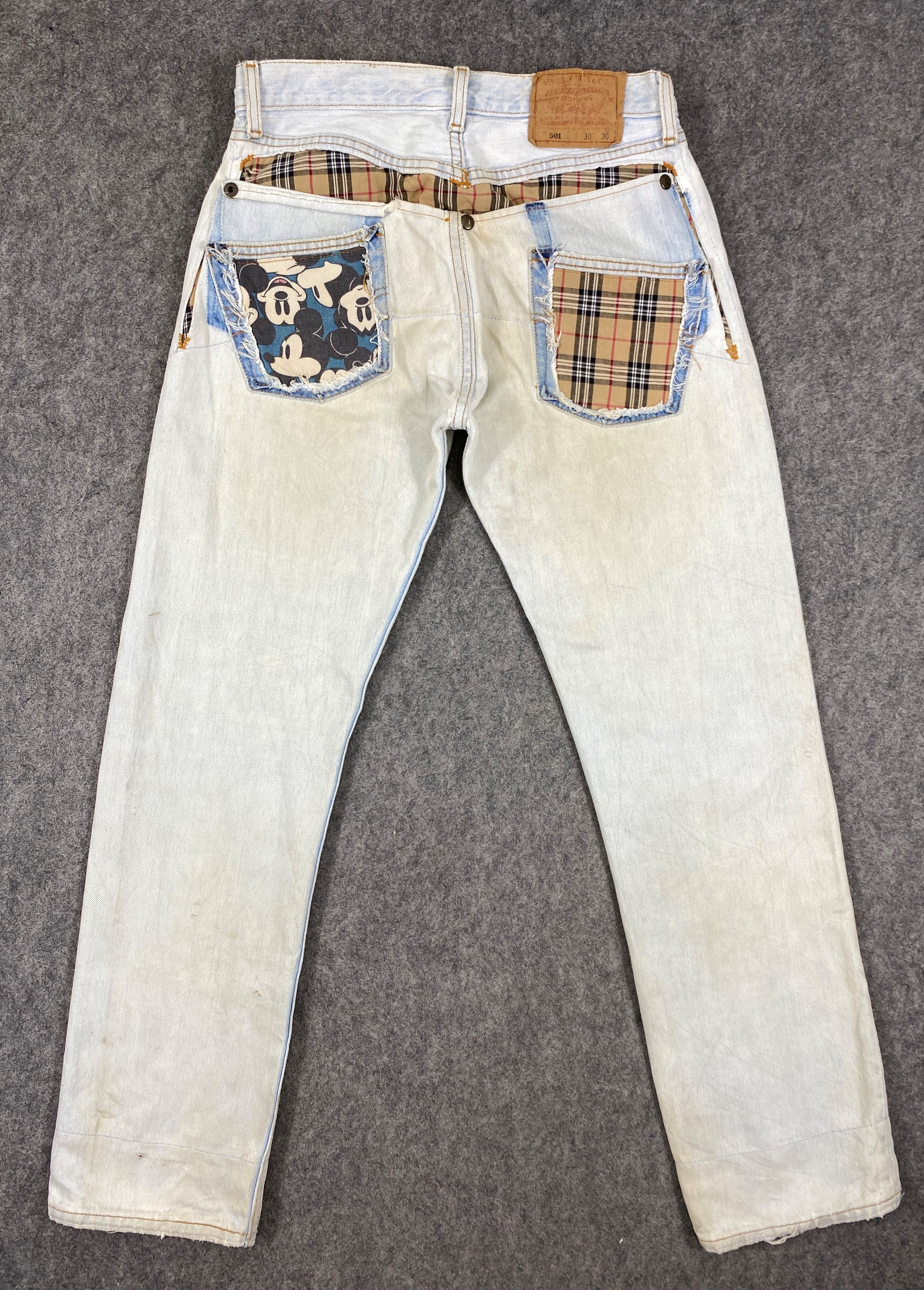 Levi's Light Blue Vintage Levis 501 Patchwork Jeans 29x28.5-JN3116 Size US 29 - 2 Thumbnail