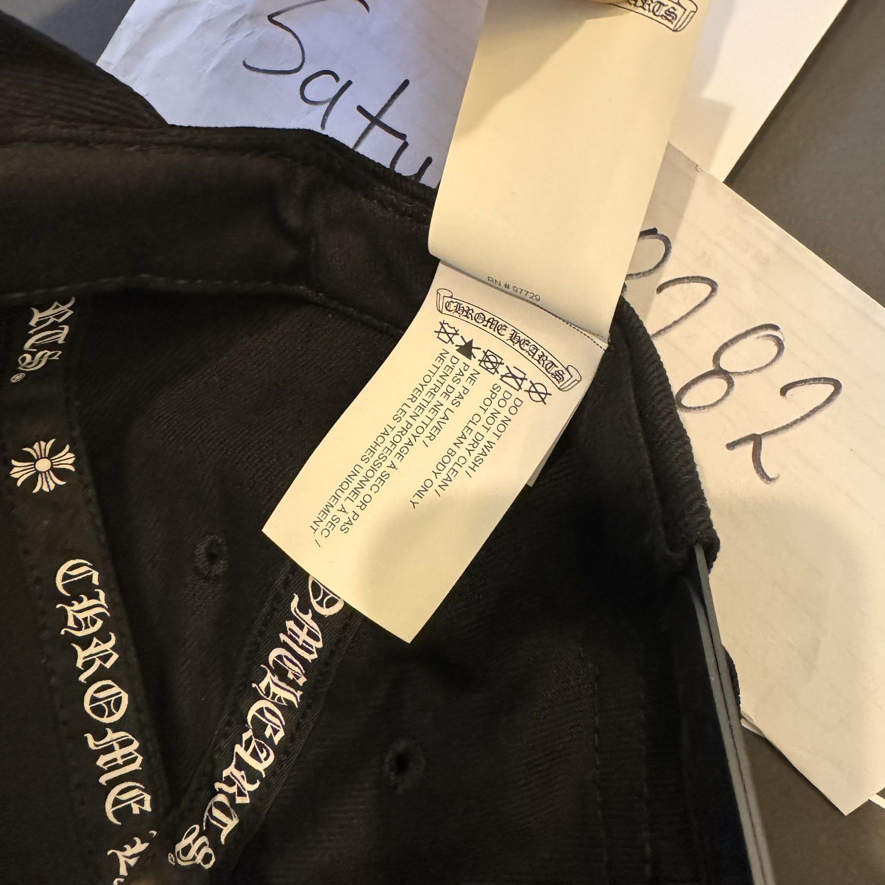 Chrome hearts 3rs rising star denim baseball hat black