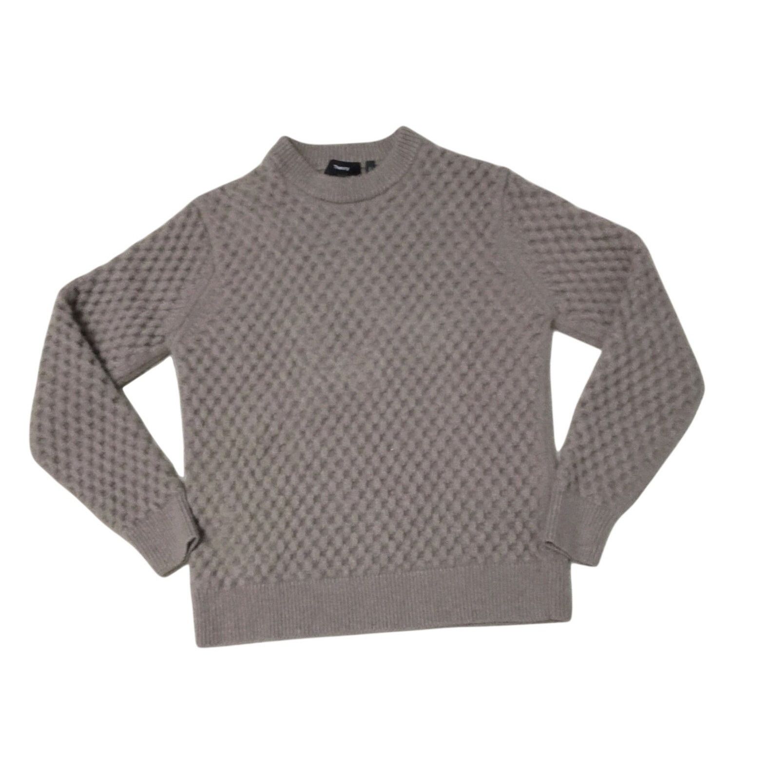 Theory Theory Milton Crew Knit Wool Cashmere Fossil Melonge Montano Size US M / EU 48-50 / 2 - 1 Thumbnail
