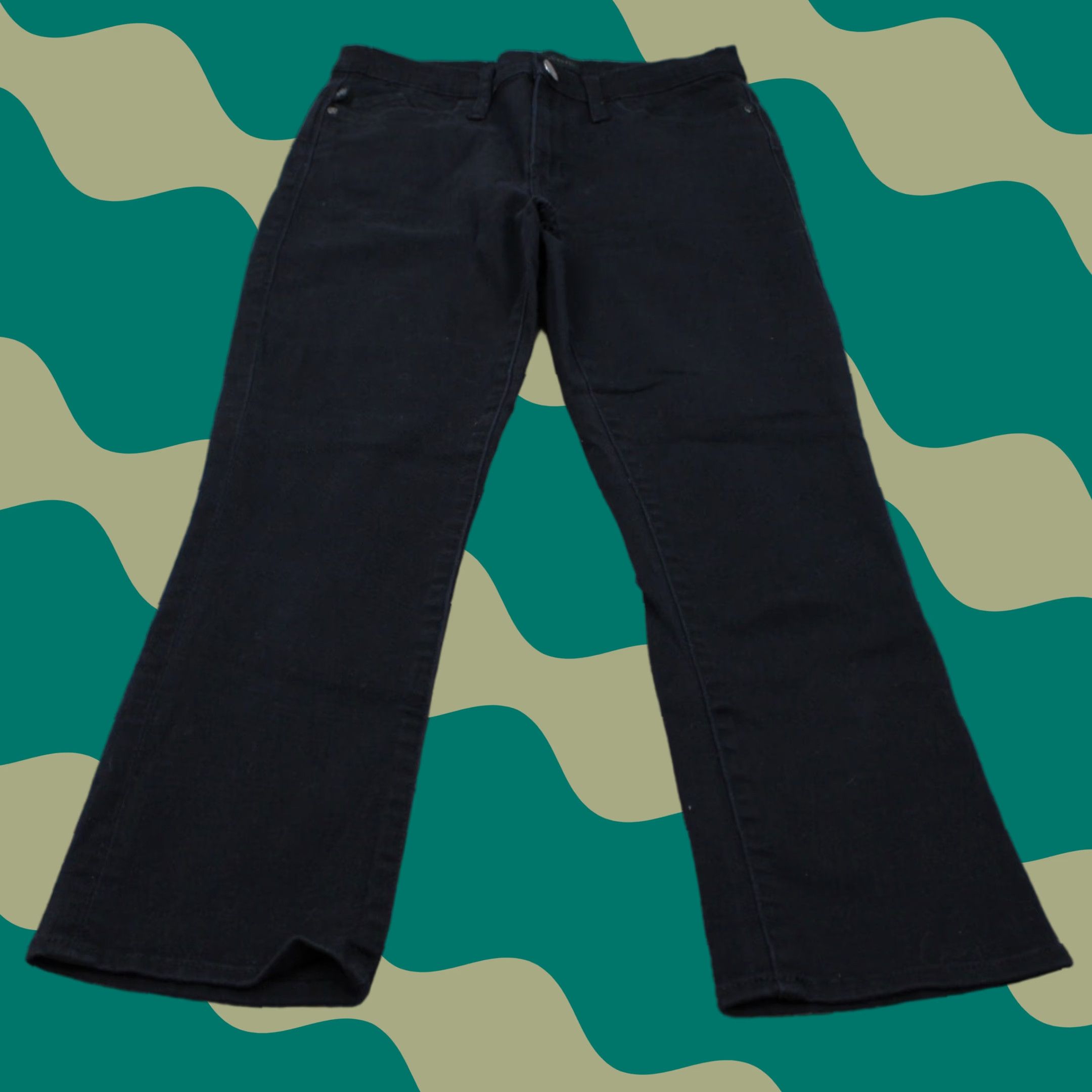Vintage Rock & Republic Kendall Jeans Womens 6 Black Cropped Capri Stretch 24" inseam Size 28" / US 6 / IT 42 - 1 Thumbnail