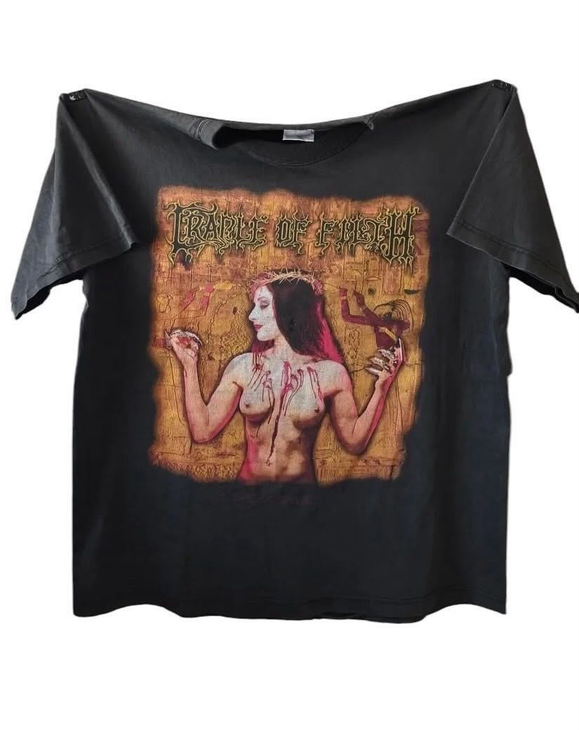 Band Tees rare 90s Cradle of Filth Praise the whore euro tag Size US XL / EU 56 / 4 - 3 Thumbnail