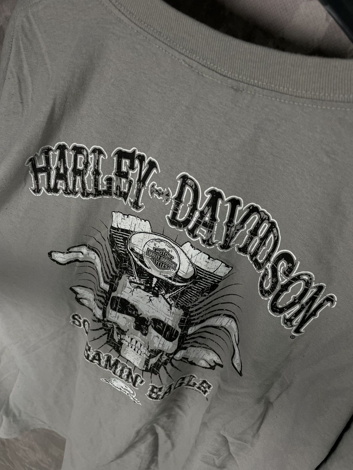 Band Tees × Harley Davidson × Vintage Vintage Harley Davidson Y2K Skull New T shirt Size US XXL / EU 58 / 5 - 8 Thumbnail