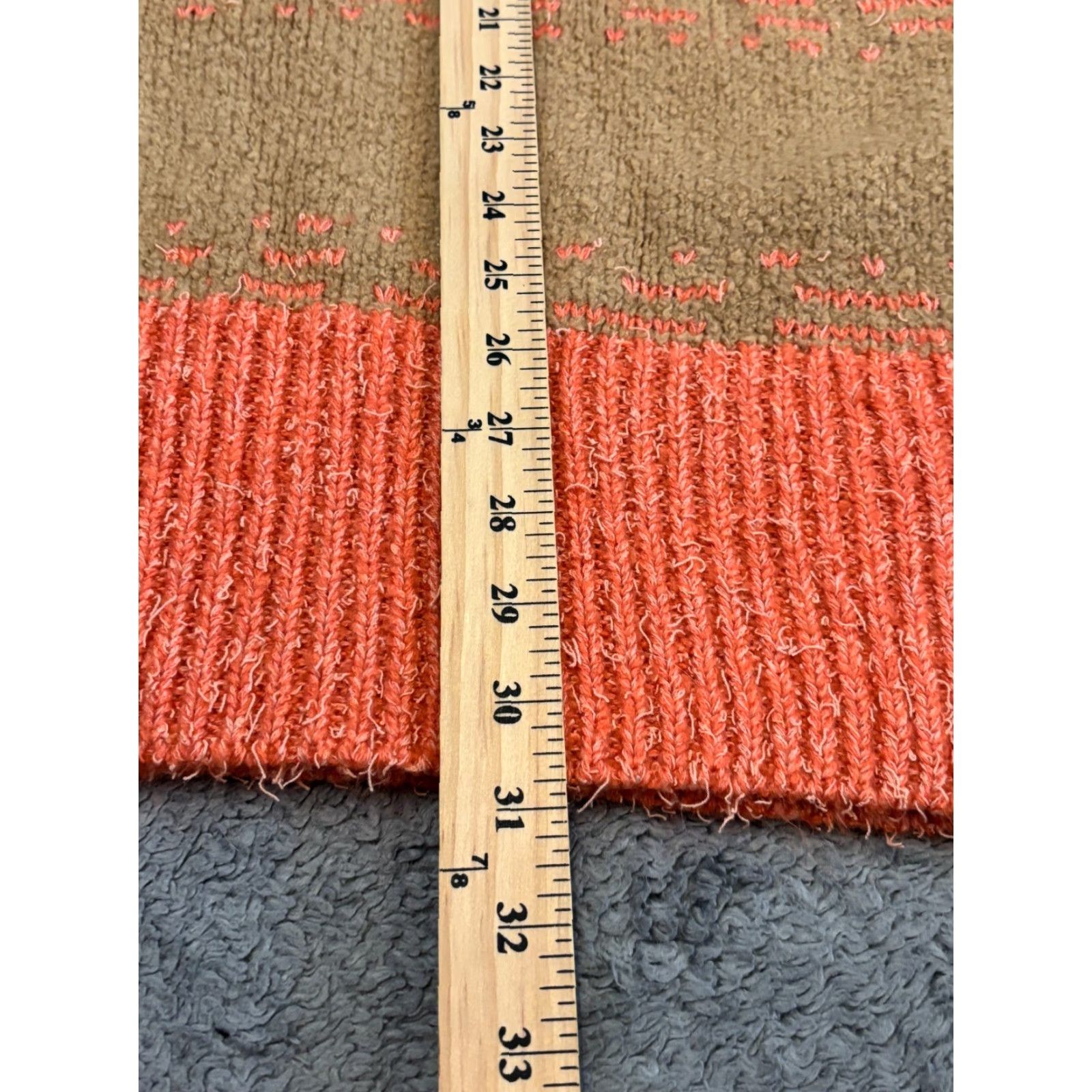 Anthropologie VINTAGE Anthropologie Pilcro Rugby Tunic Striped Orange Sweater Size Small Fuzzy Mens? Womens? Size S / US 4 / IT 40 - 4 Thumbnail