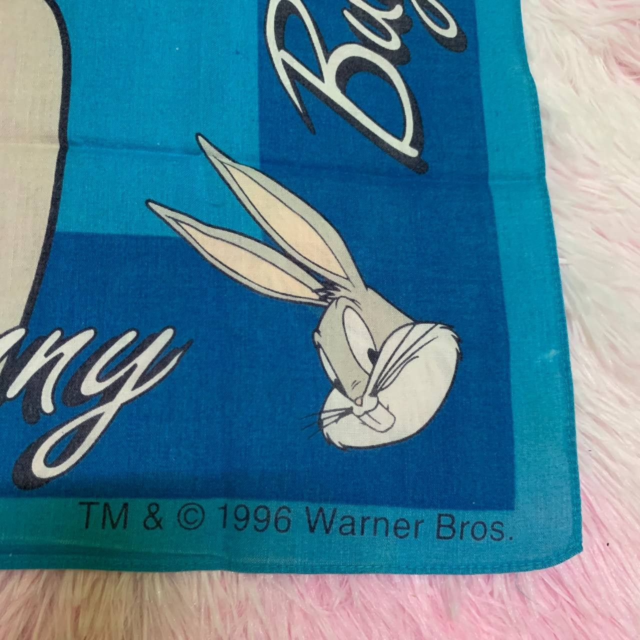 Vintage × Warner Bros Vintage Bugs Bunny x Toshiba 1996 Handkerchief Bandana Size ONE SIZE - 3 Thumbnail