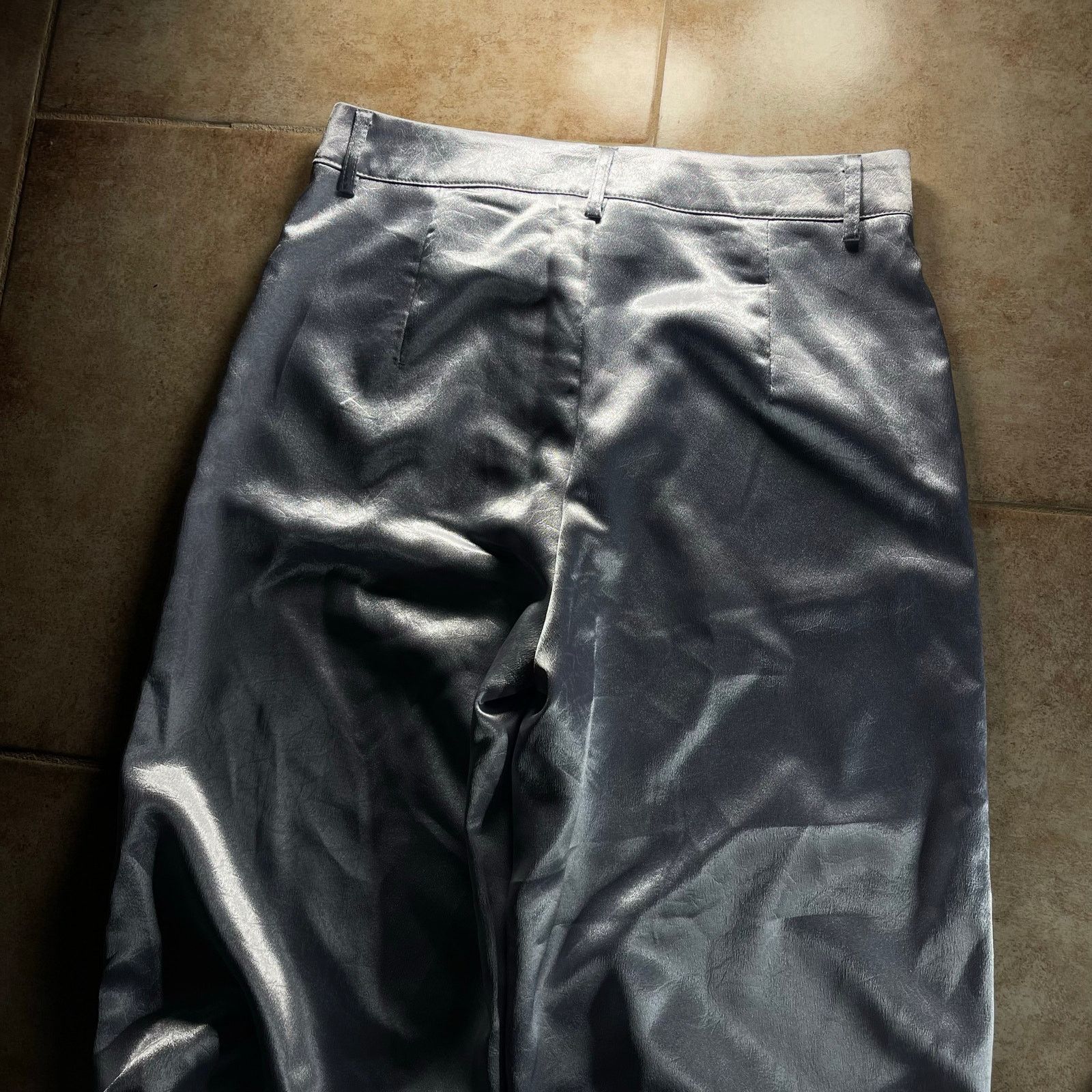 Japanese Brand Gothic Crotch Print Silver Baggy Pants Size US 30 / EU 46 - 6 Thumbnail