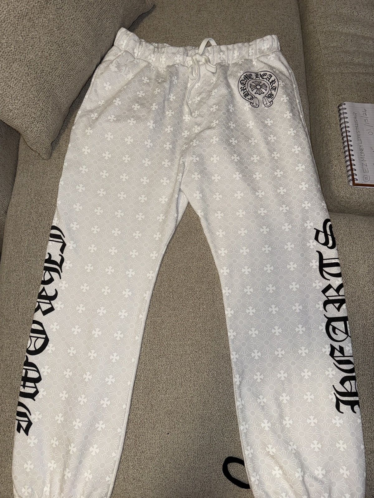 Chrome Hearts Chrome Hearts White Cross Sweat Pants XL Size US 34 / EU 50 - 8 Thumbnail