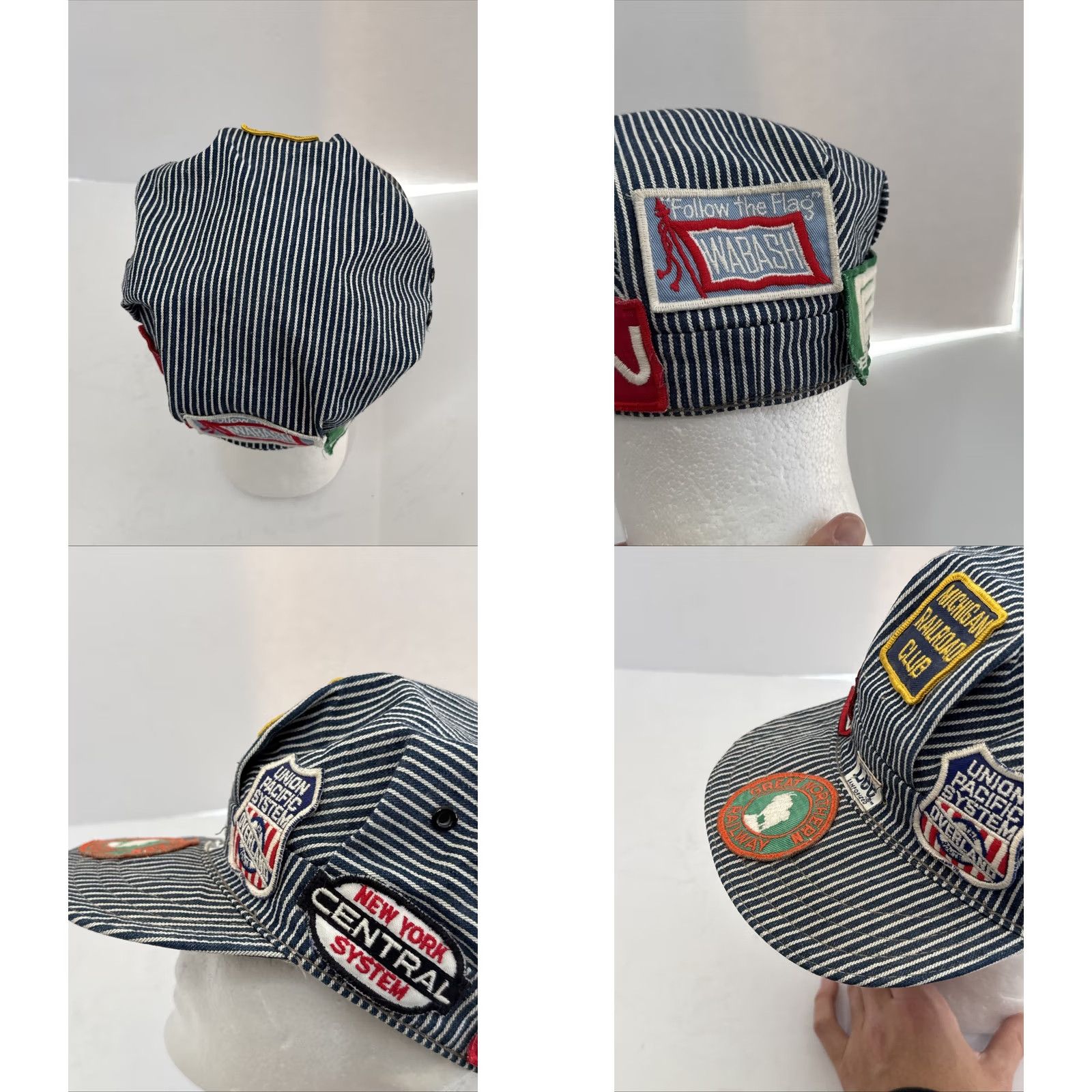 Lee VINTAGE LEE JEANS DENIM ENGINEERS HAT Union Made Workwear USA 1950s SANFORIZED Blue Mens One Size Size US 35 - 8 Thumbnail