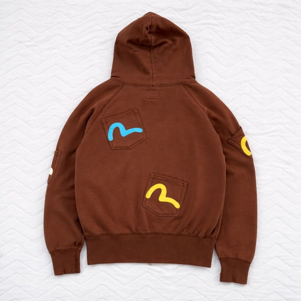Evisu Evisu Multi Logo Patch Zip Hoodie Rare Design Streetwear Size US M / EU 48-50 / 2 - 13 Thumbnail